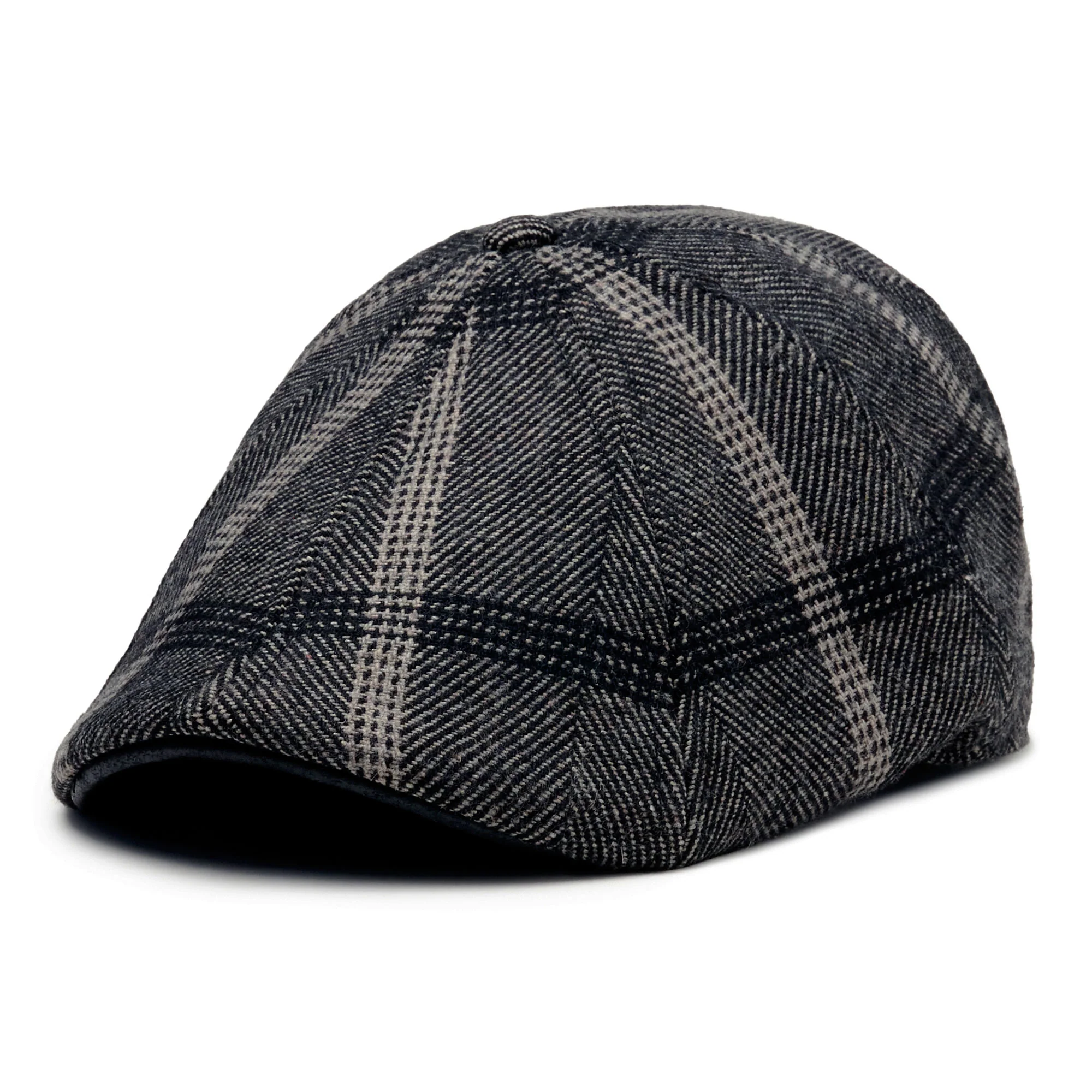 The Black Rose Peaky Boston Scally Cap - Black & Grey Plaid - Image 4