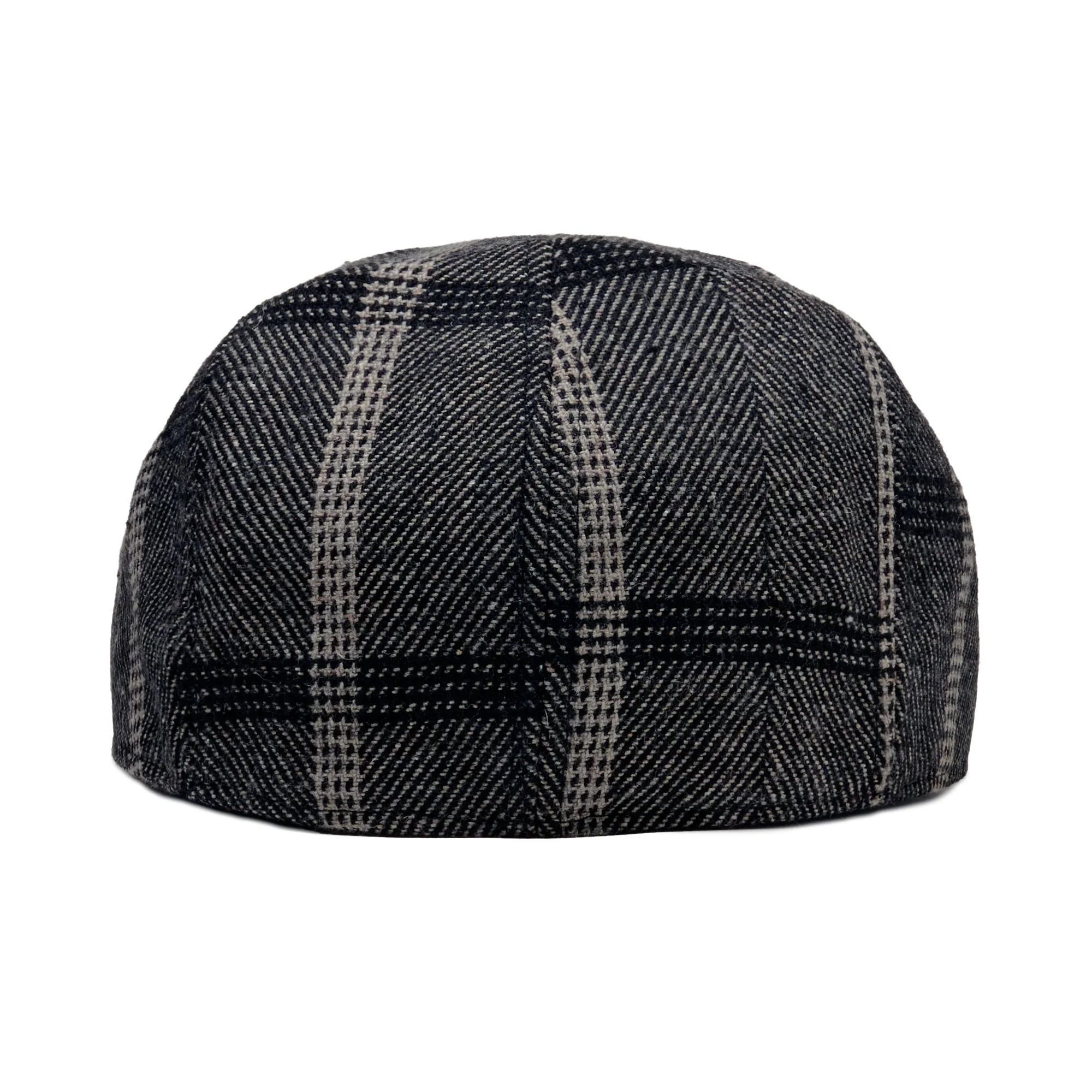 The Black Rose Peaky Boston Scally Cap - Black & Grey Plaid - Image 6