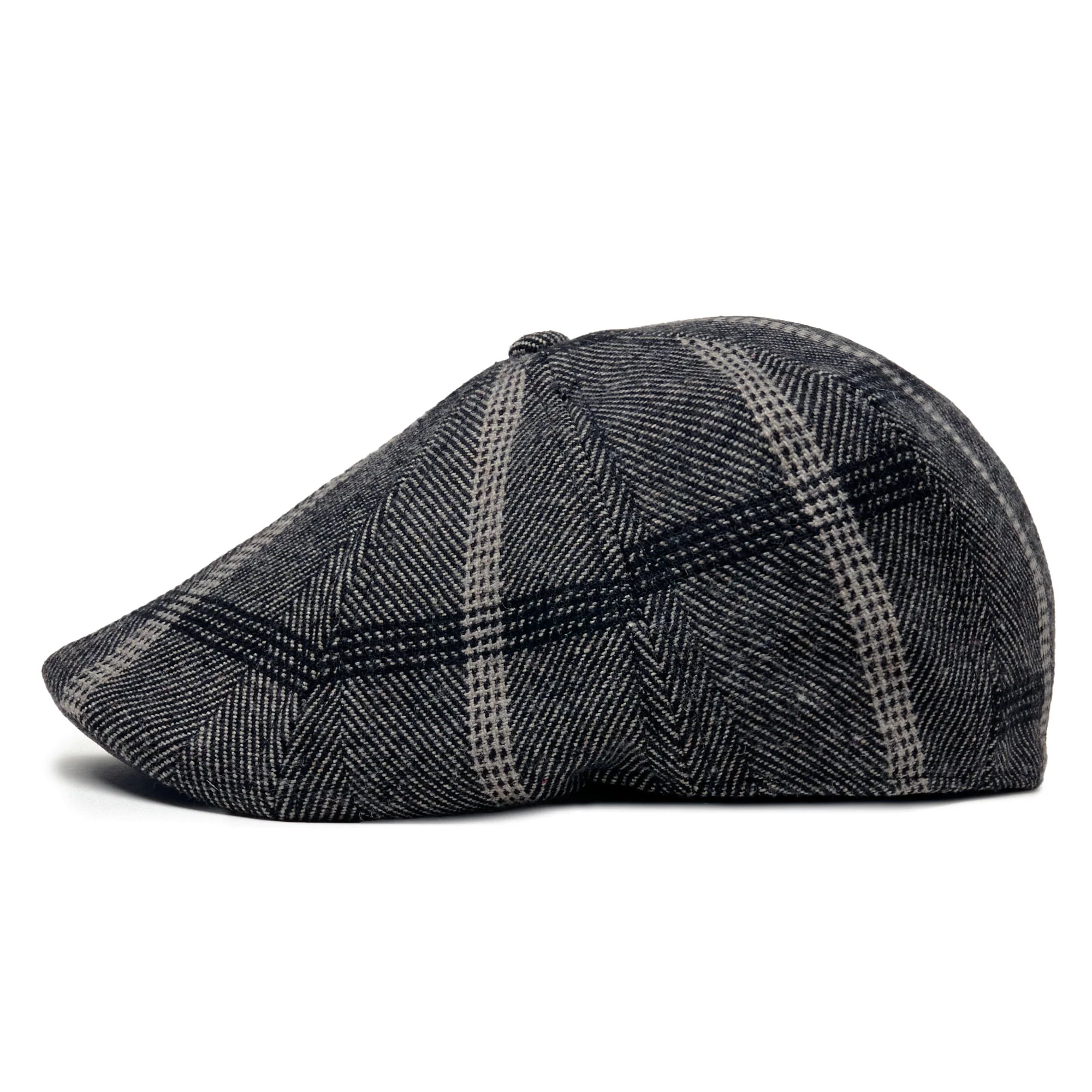 The Black Rose Peaky Boston Scally Cap - Black & Grey Plaid - Image 8