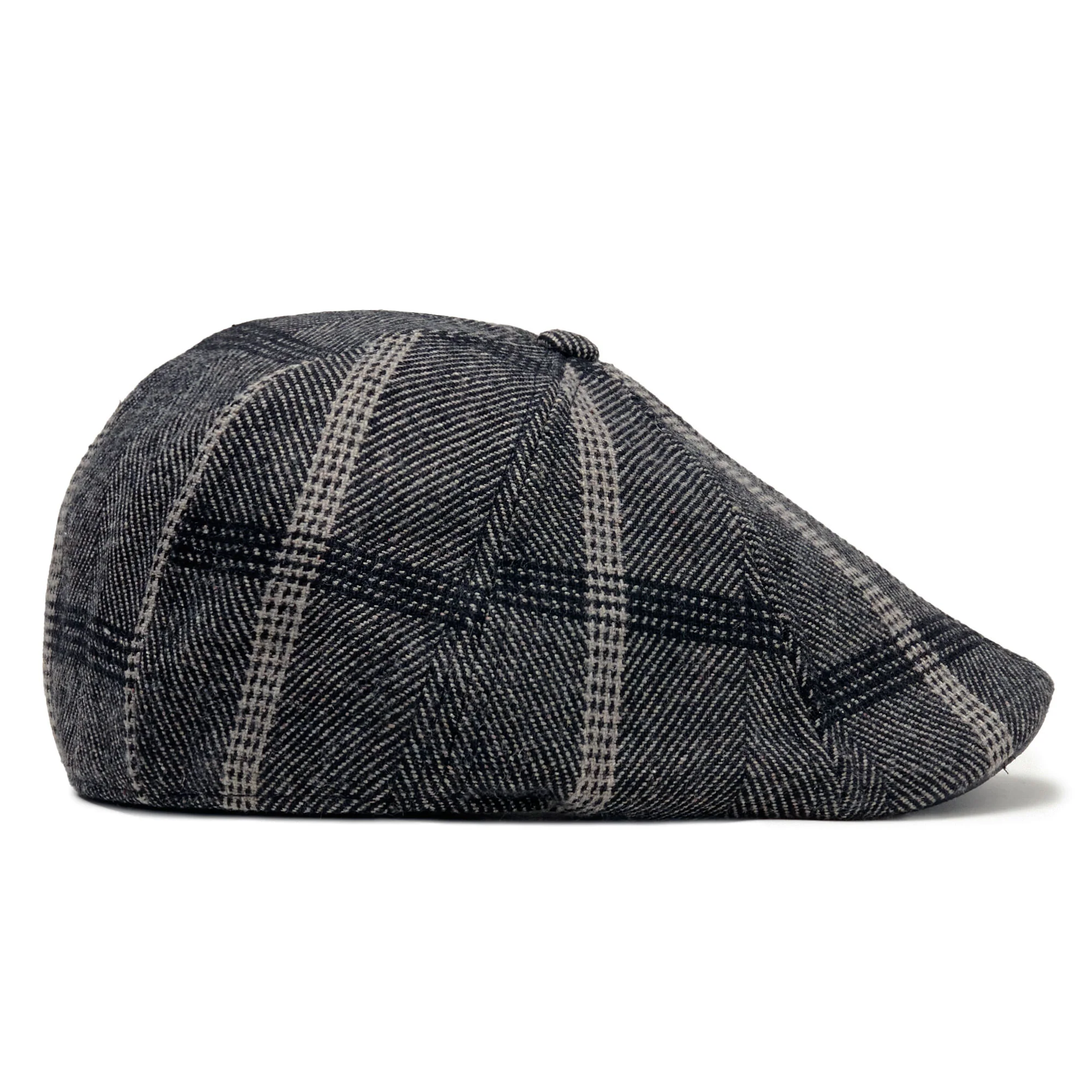 The Black Rose Peaky Boston Scally Cap - Black & Grey Plaid - Image 9