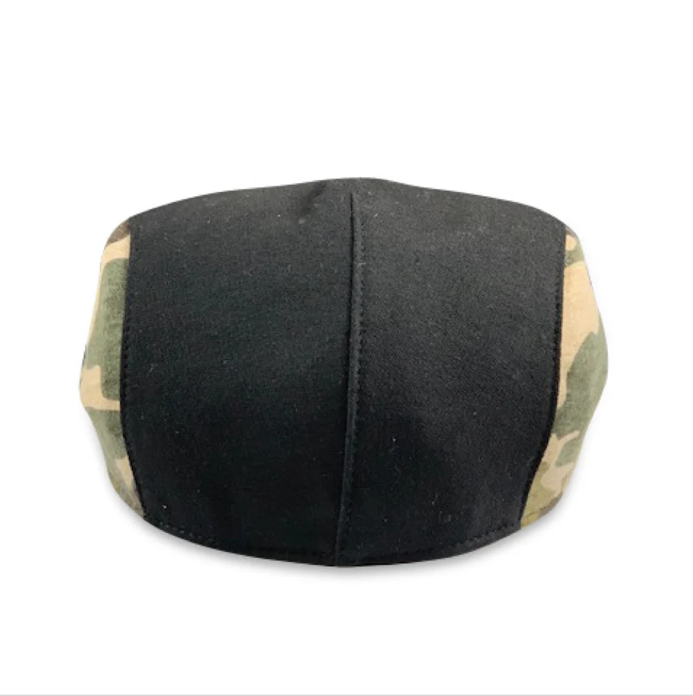 The Responder Military Single Panel Boston Scally Cap - Black & Camo - Image 3