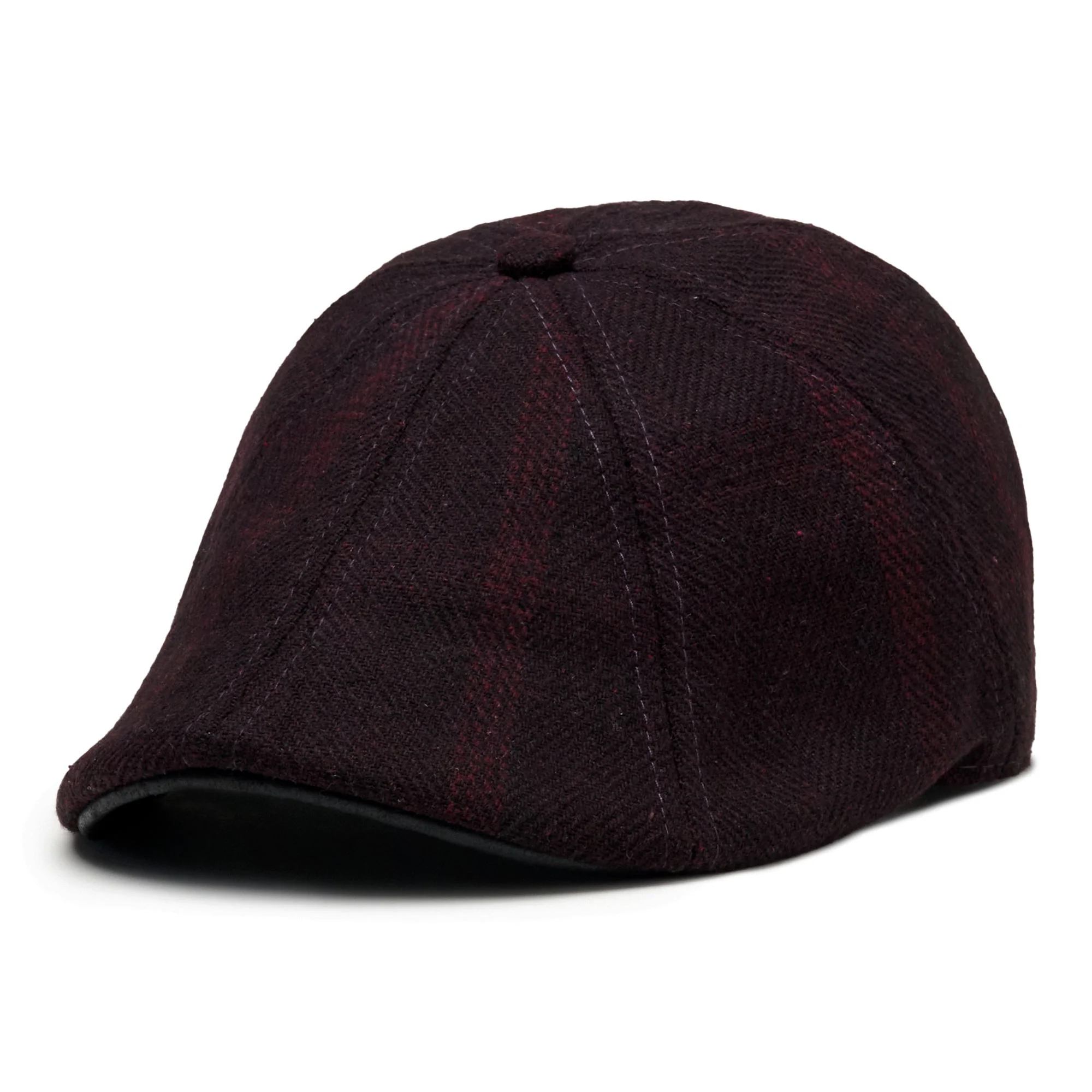 The Blood Rose Peaky Boston Scally Cap - Maroon Plaid - Image 3