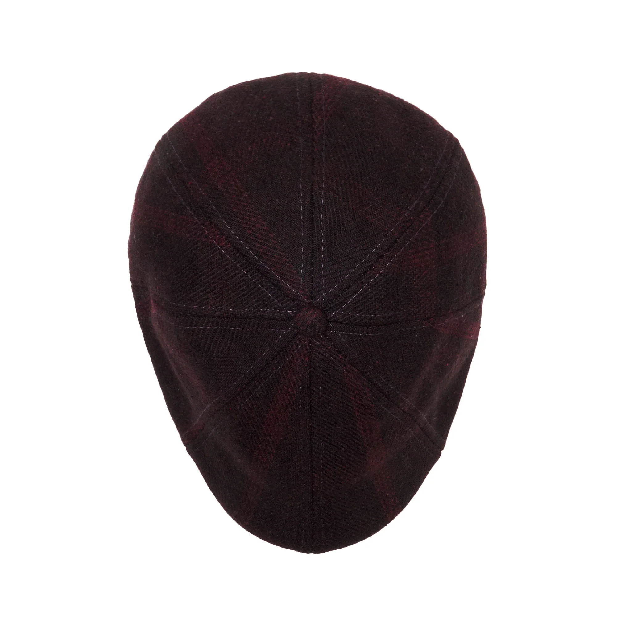 The Blood Rose Peaky Boston Scally Cap - Maroon Plaid - Image 6