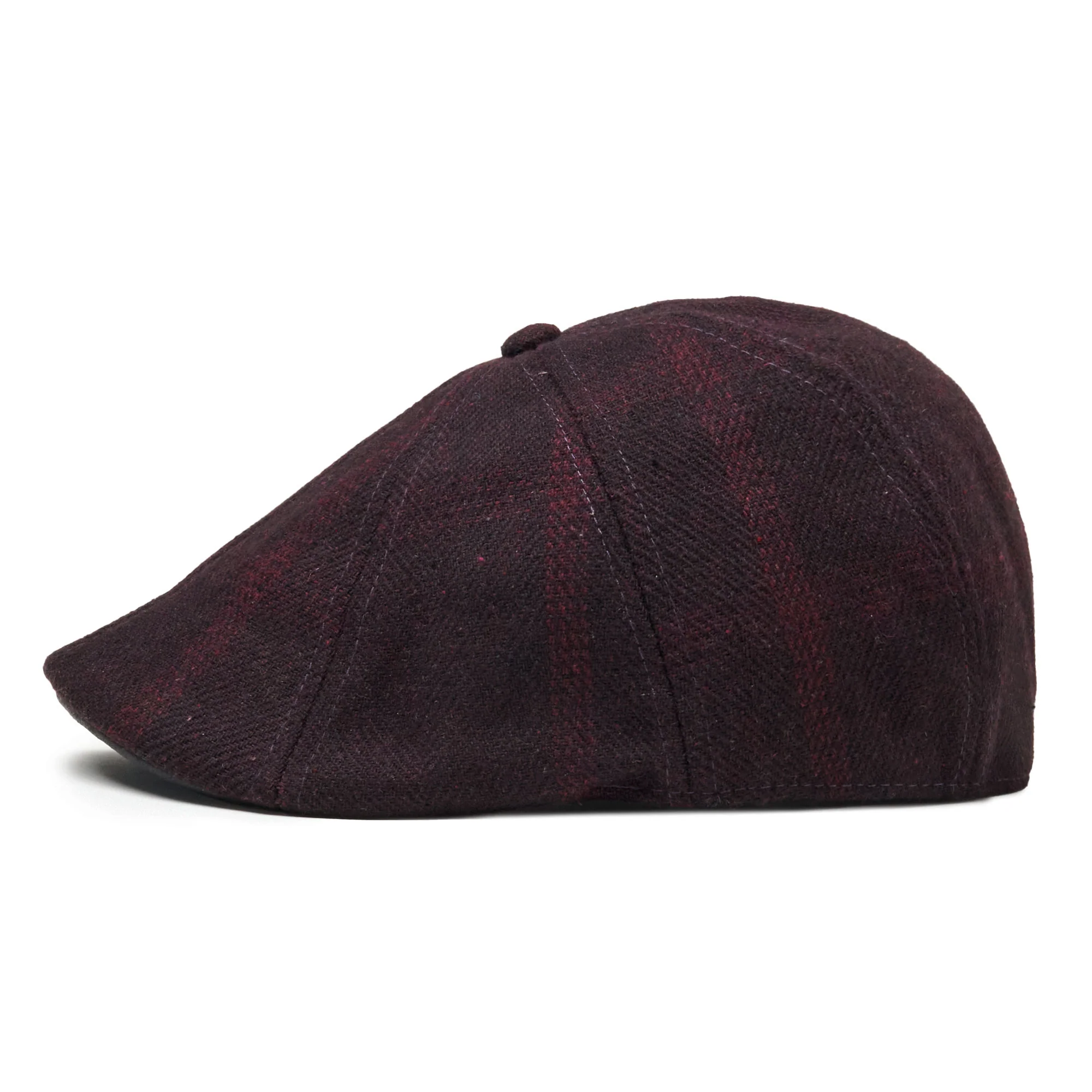 The Blood Rose Peaky Boston Scally Cap - Maroon Plaid - Image 7