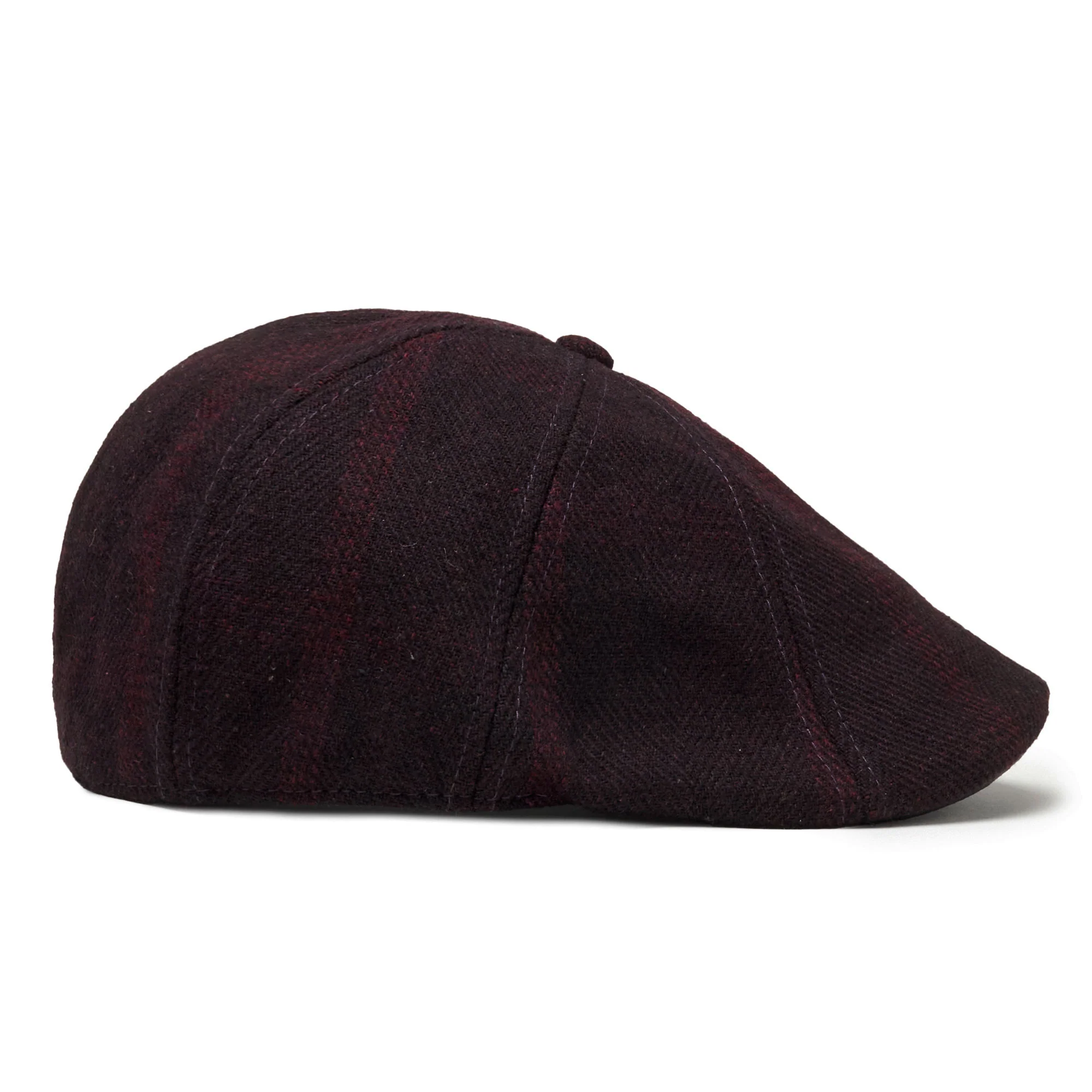 The Blood Rose Peaky Boston Scally Cap - Maroon Plaid - Image 8
