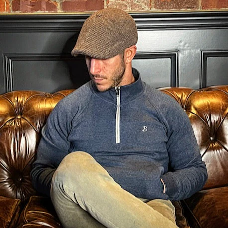 Boston Scally The 1/4 Zip-Up Pullover - Charcoal - Image 2