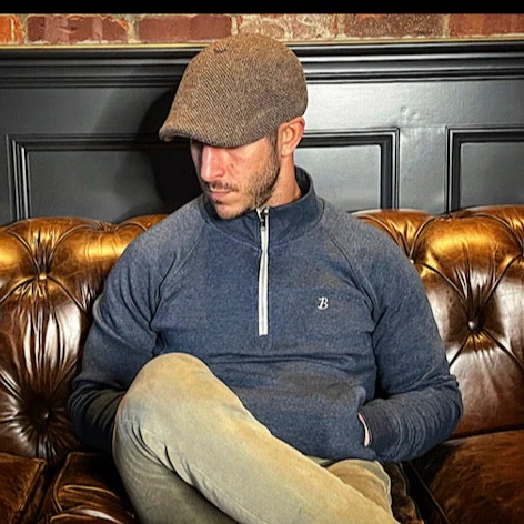 Boston Scally The 1/4 Zip-Up Pullover - Vintage Navy - Image 2