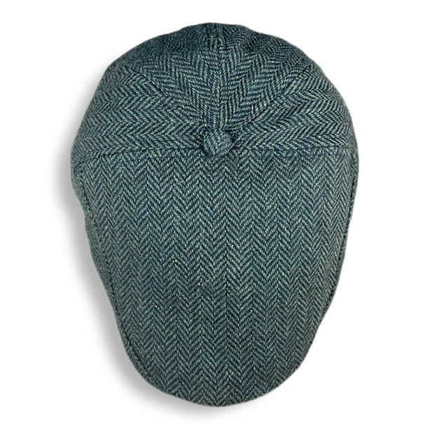 The Original 5-Panel Boston Scally Cap - Dark Olive Green Herringbone - Image 7