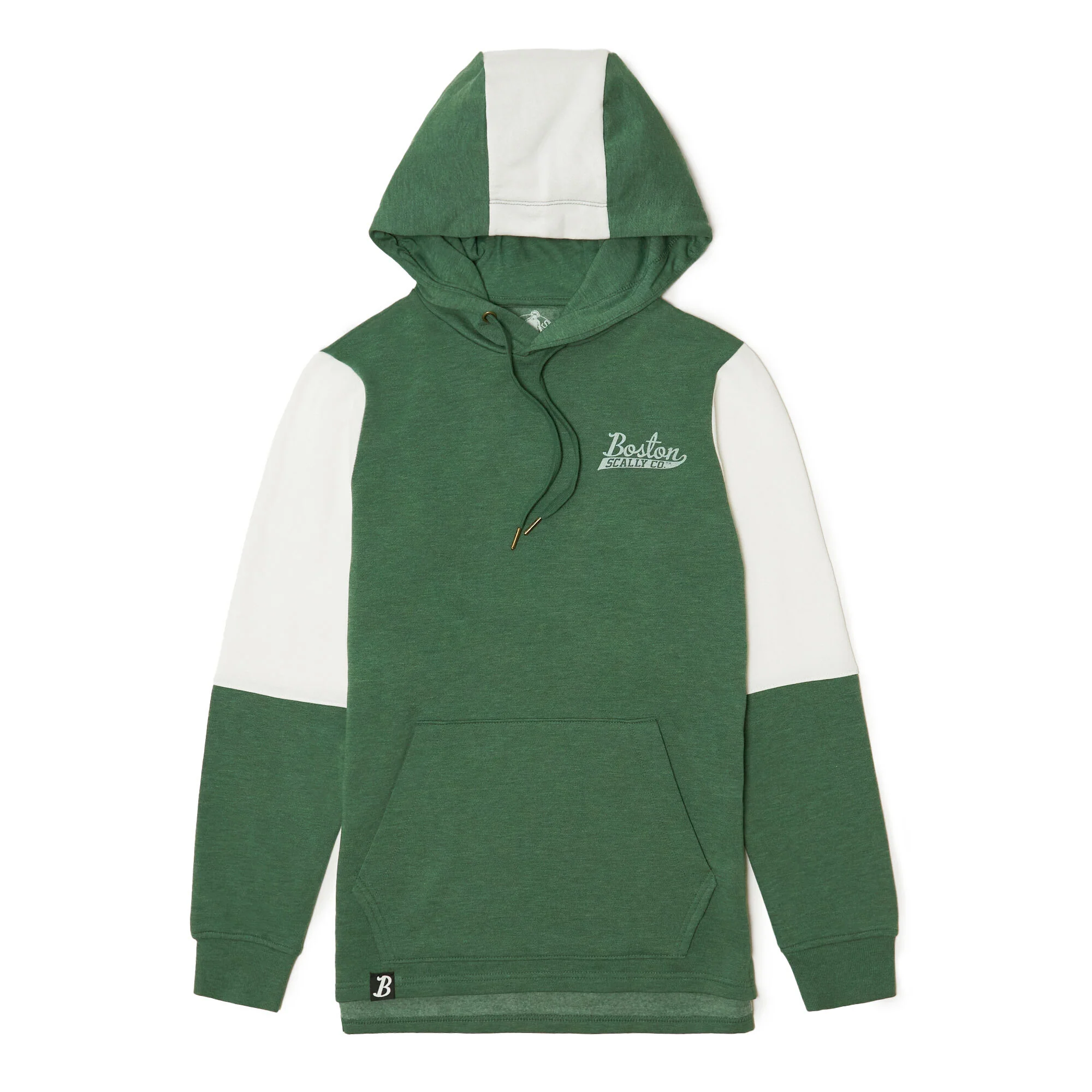 Boston Scally The Colorblock Hoodie - Irish Green and White