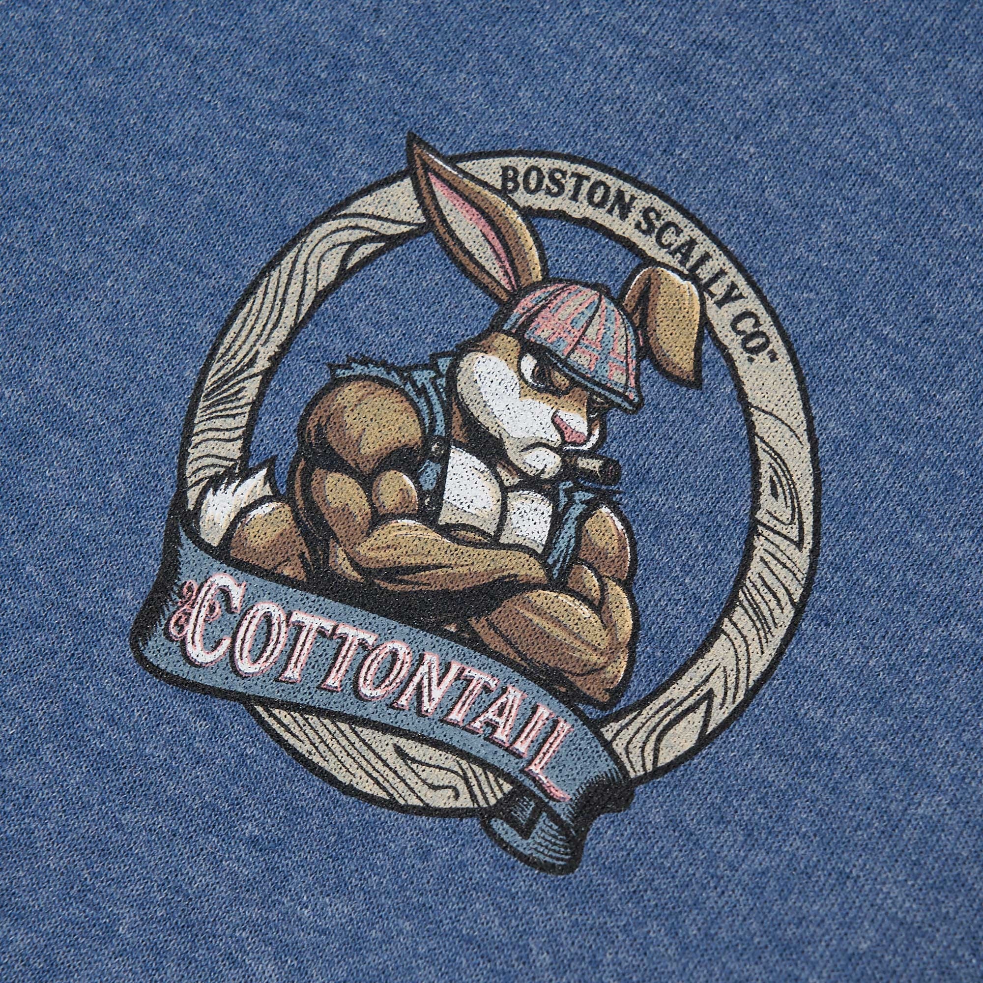 Boston Scally The Cottontail Hoodie - Vintage Heather Blue - Image 2