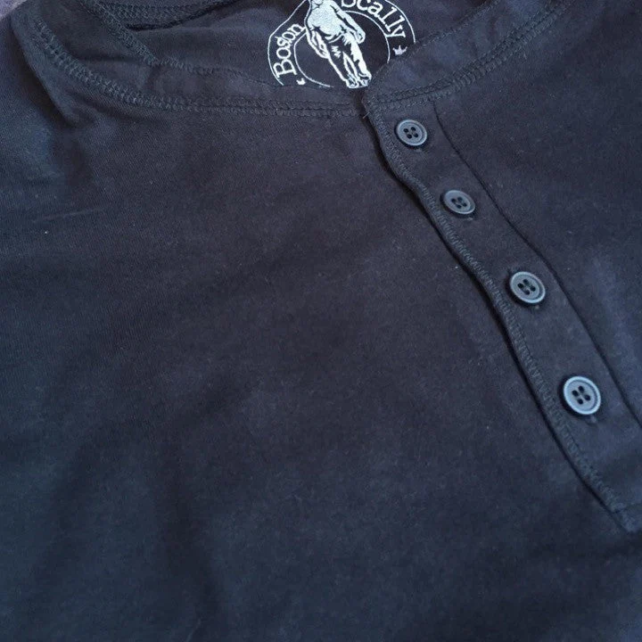 Boston Scally The Shamrock Limited Edition Henley - Black - Image 3