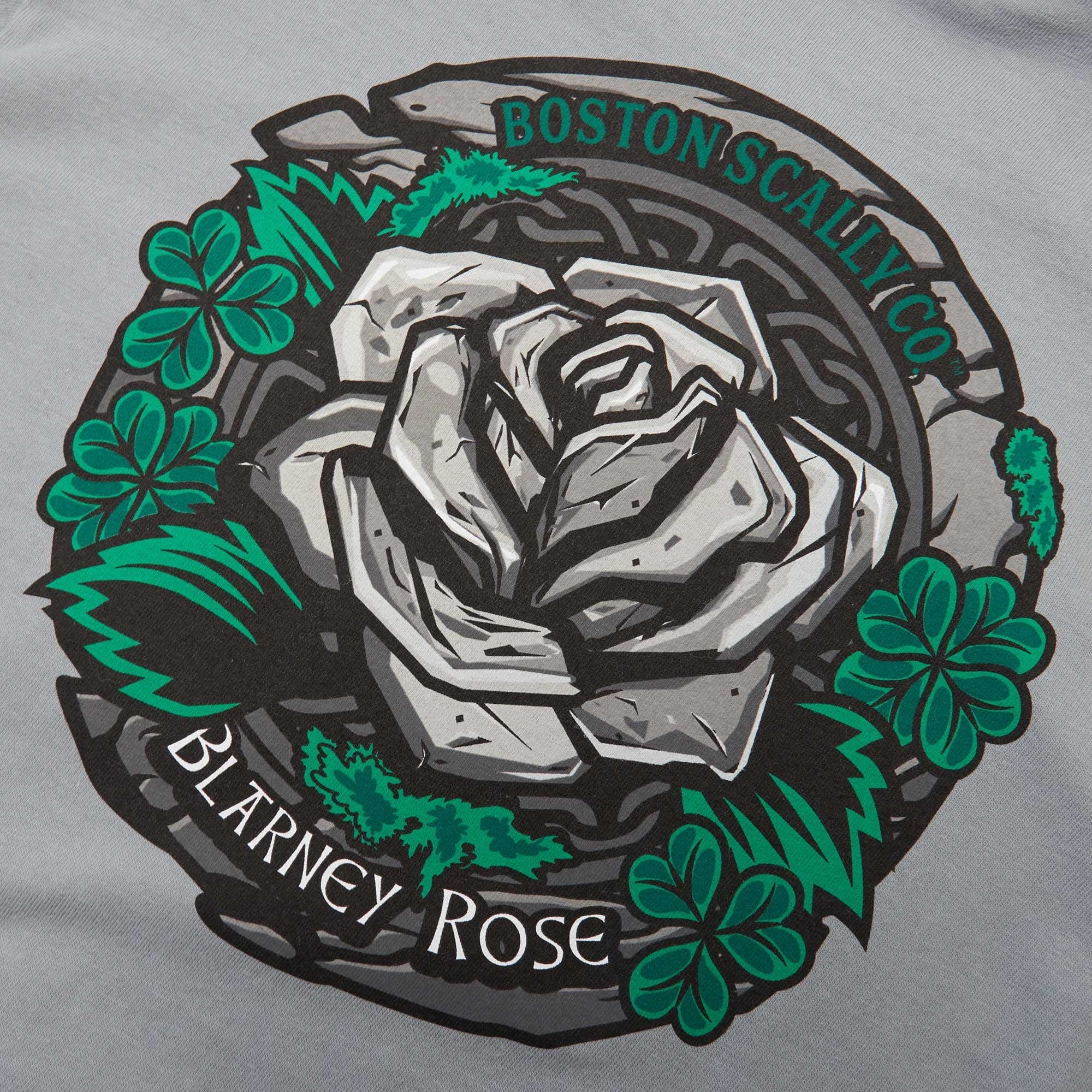 Boston Scally The Blarney Rose Long Sleeve Tee T-shirt - Granite - Image 3