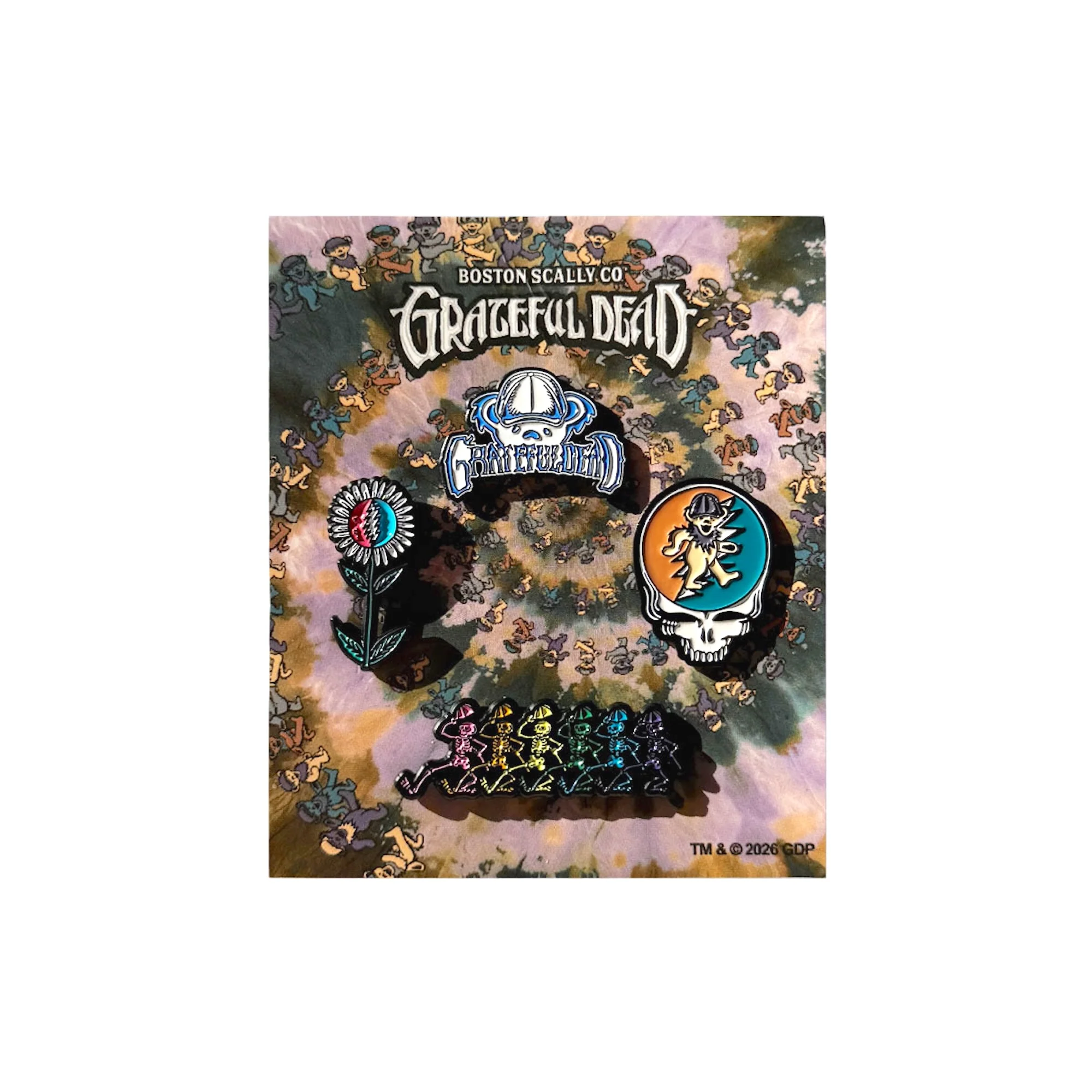 Boston Scally The Grateful Dead Dancing Bears Pin Set