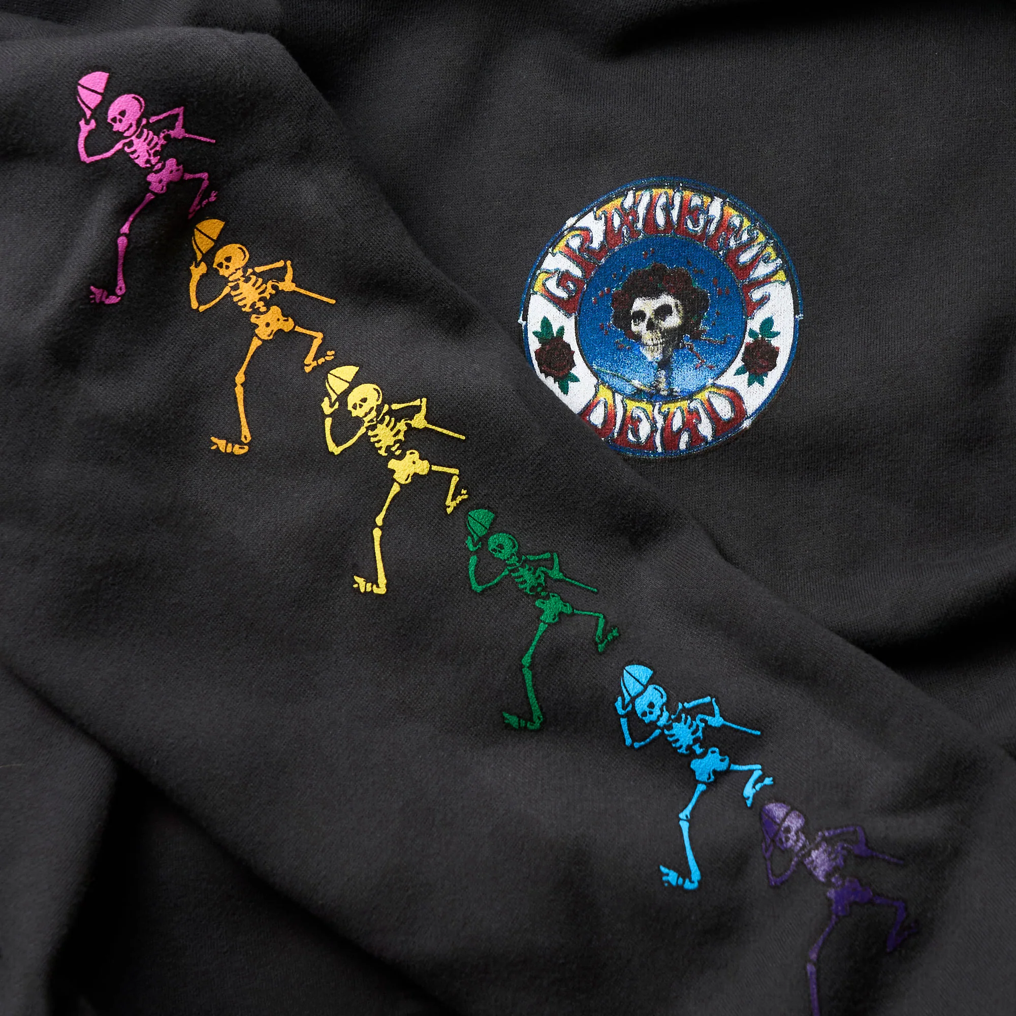 Boston Scally The Grateful Dead Dancing Skeleton Hoodie - Black - Image 2