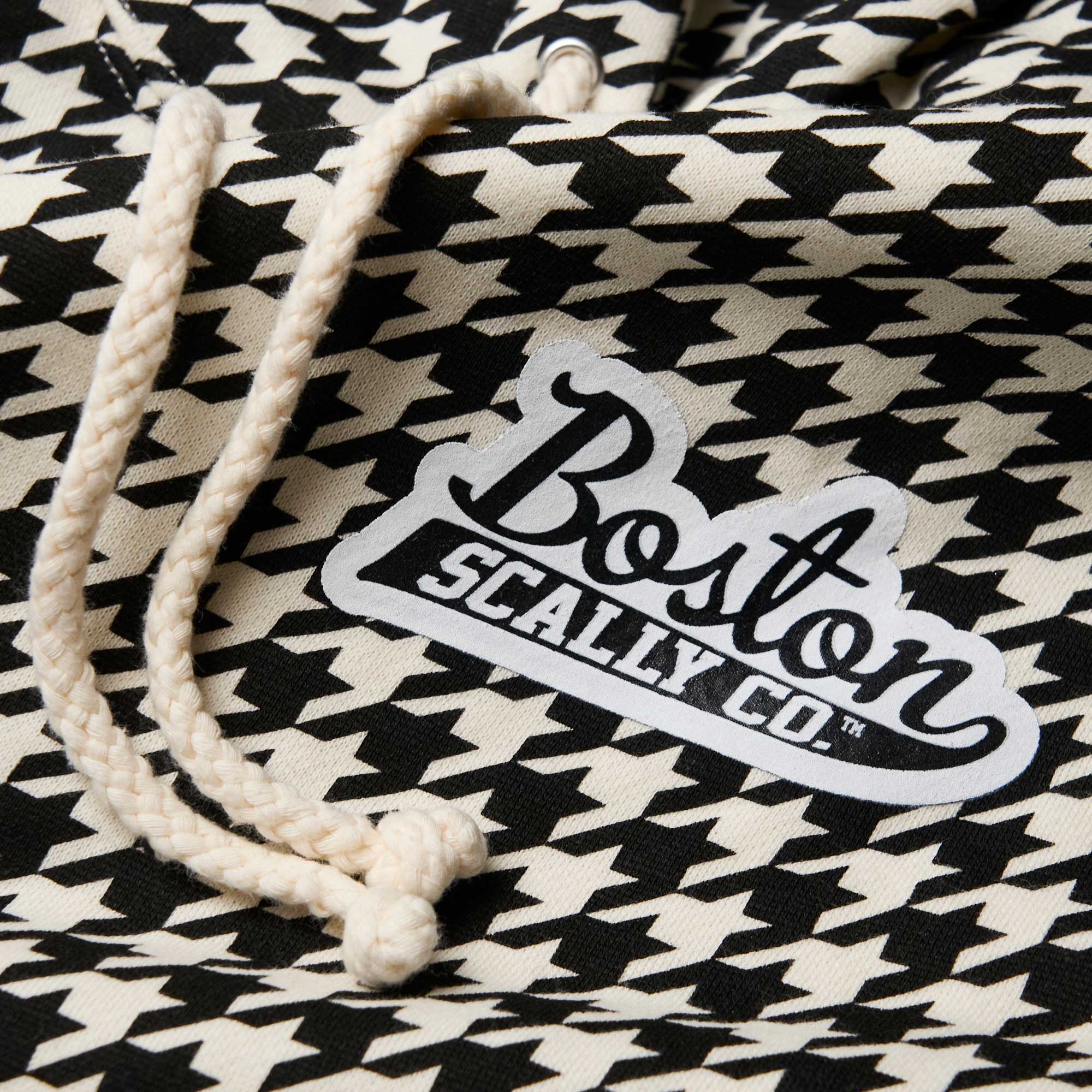 Boston Scally The Halloween Houndstooth Hoodie - Black & Moon - Image 3