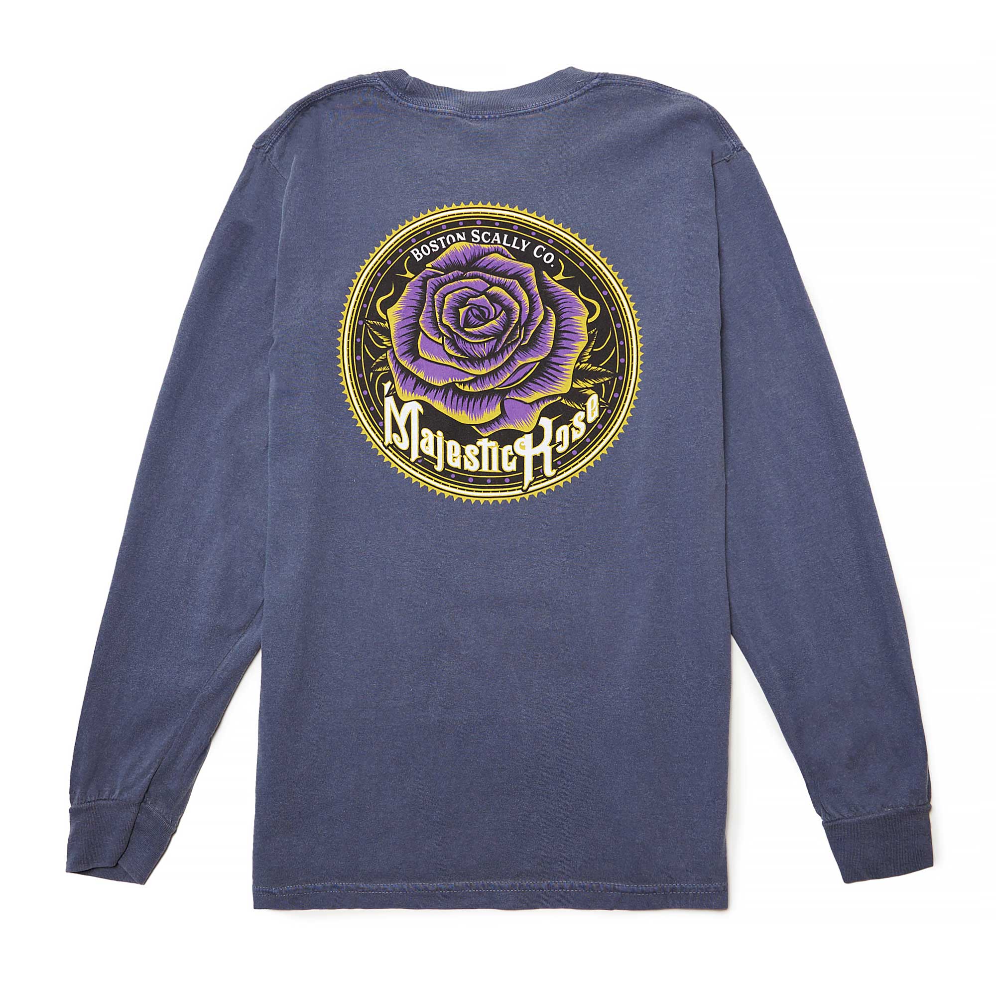 Boston Scally The Majestic Rose Long Sleeve Tee T-Shirt - Vintage Plum - Image 3
