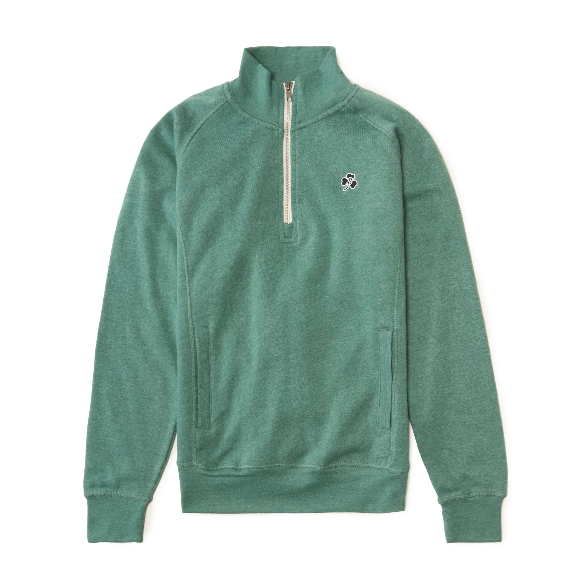 Boston Scally Shamrock 1/4 Zip-Up Pullover - Balsam Green
