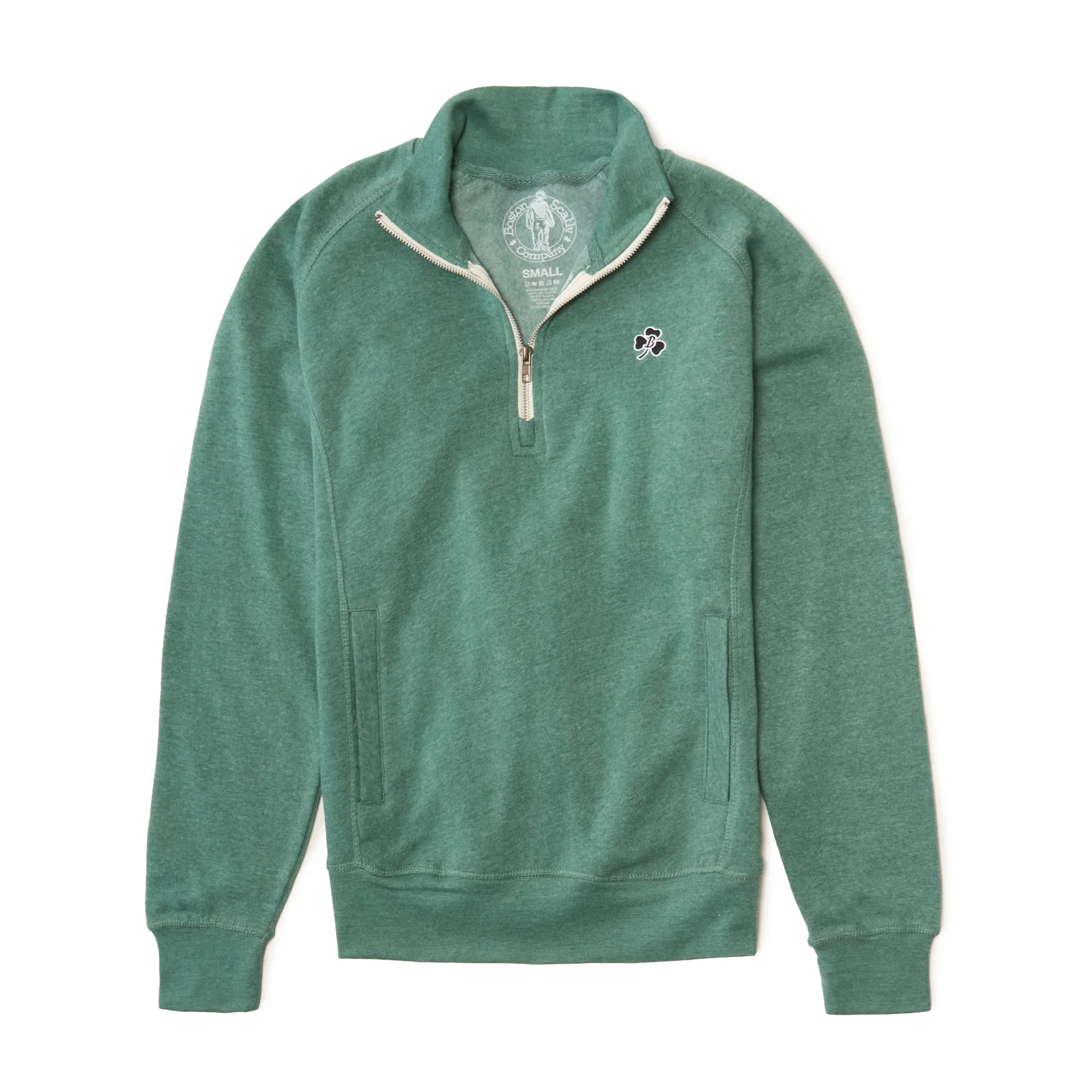 Boston Scally Shamrock 1/4 Zip-Up Pullover - Balsam Green - Image 3