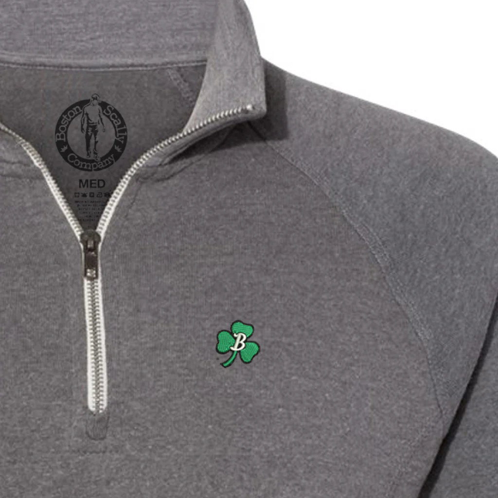 Boston Scally The Shamrock 1/4 Zip-Up Pullover - Smoke Triblend - Image 2