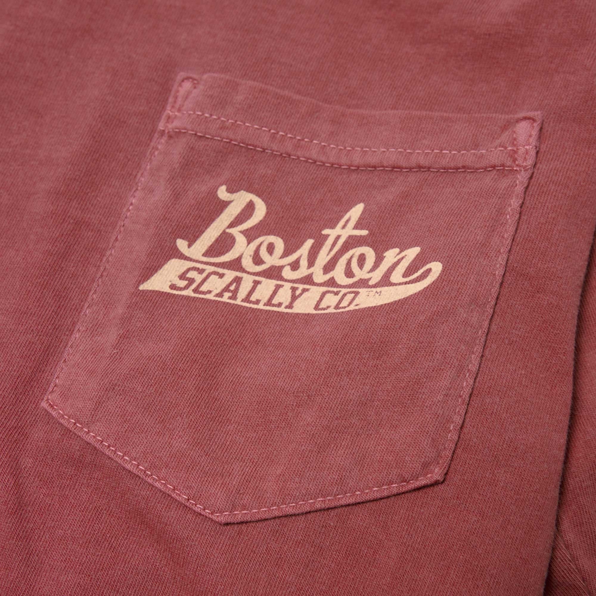Boston Scally The Valentine Rose Long Sleeve Tee T-Shirt - Crimson - Image 3
