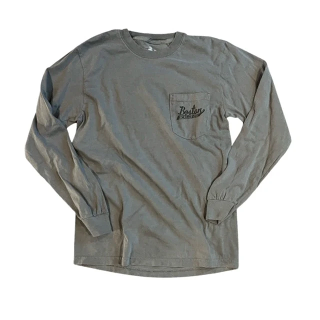 Boston Scally The Captain Long Sleeve Pocket Tee T-Shirt - Driftwood - Image 3