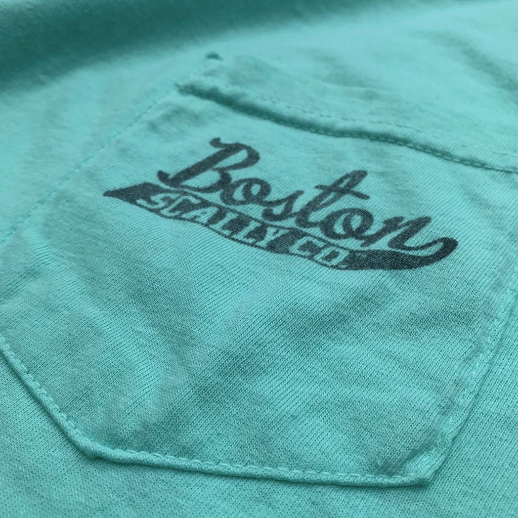 Boston Scally The Captain Long Sleeve Pocket Tee T-Shirt - Island Reef - Image 3