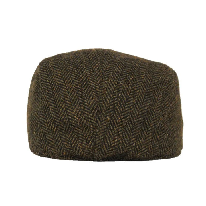 The Original Boston Scally Cap - Dark Olive Green Herringbone - Image 3
