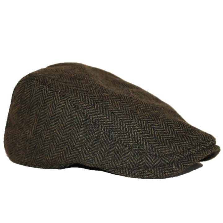 The Original Boston Scally Cap - Dark Olive Green Herringbone - Image 6