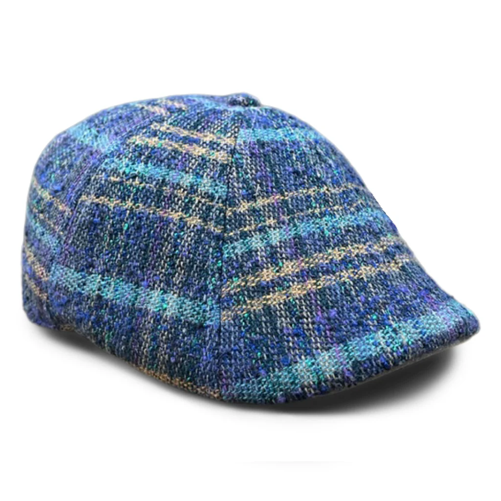 The Easter Rose Peaky Boston Scally Cap - Blue Plaid