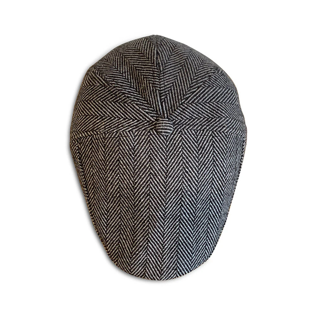 The Original 5-Panel Boston Scally Cap - Grey Herringbone - Image 4