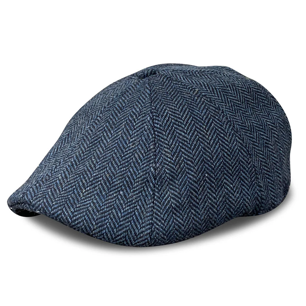 The Peaky Boston Scally Cap - Patriot Blue Herringbone - Image 3