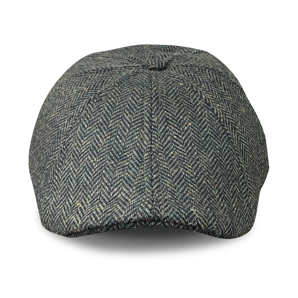 The Peaky Boston Scally Cap - Dark Olive Green Herringbone - Image 4