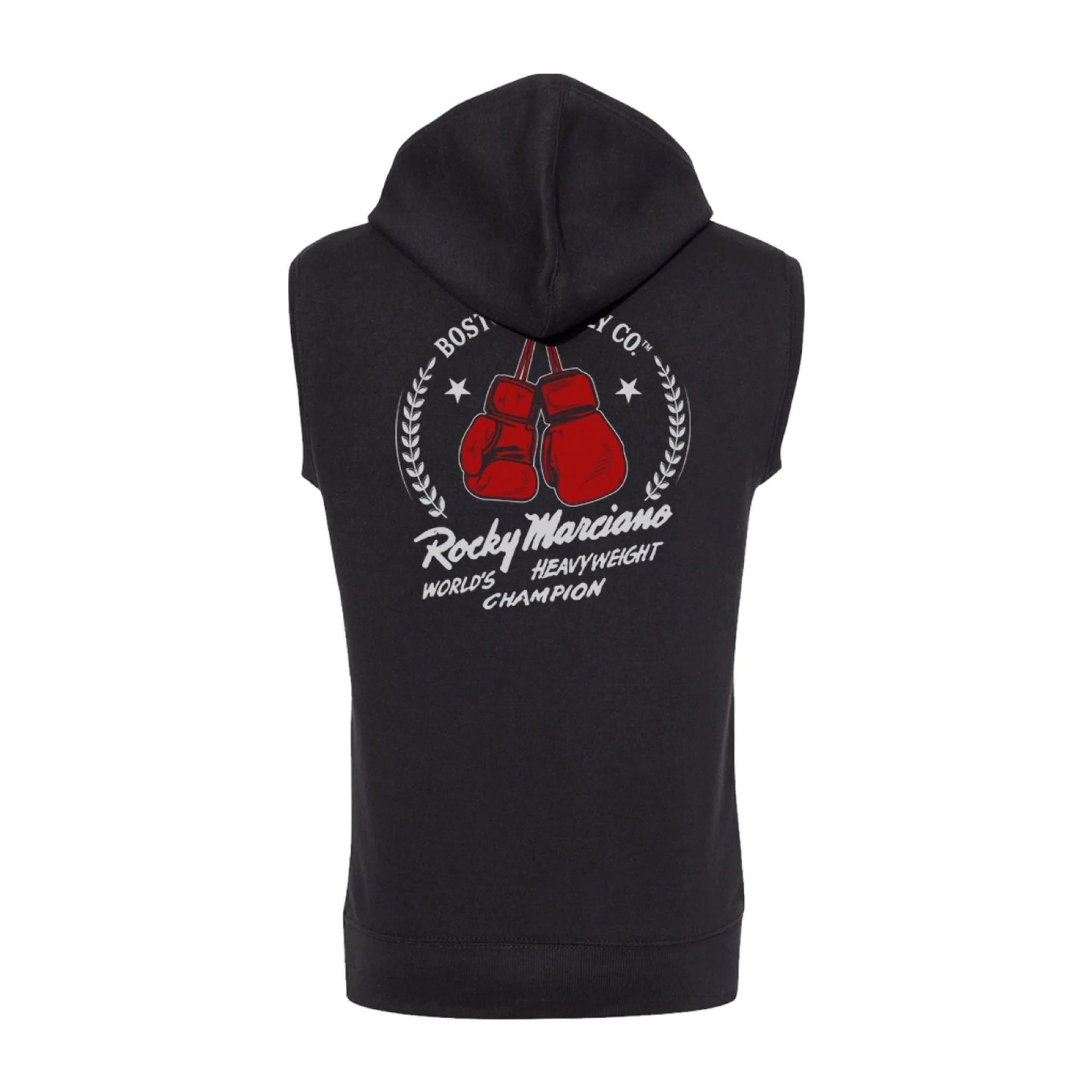 Boston Scally The Rocky Marciano Sleeveless Hoodie - Black - Image 2