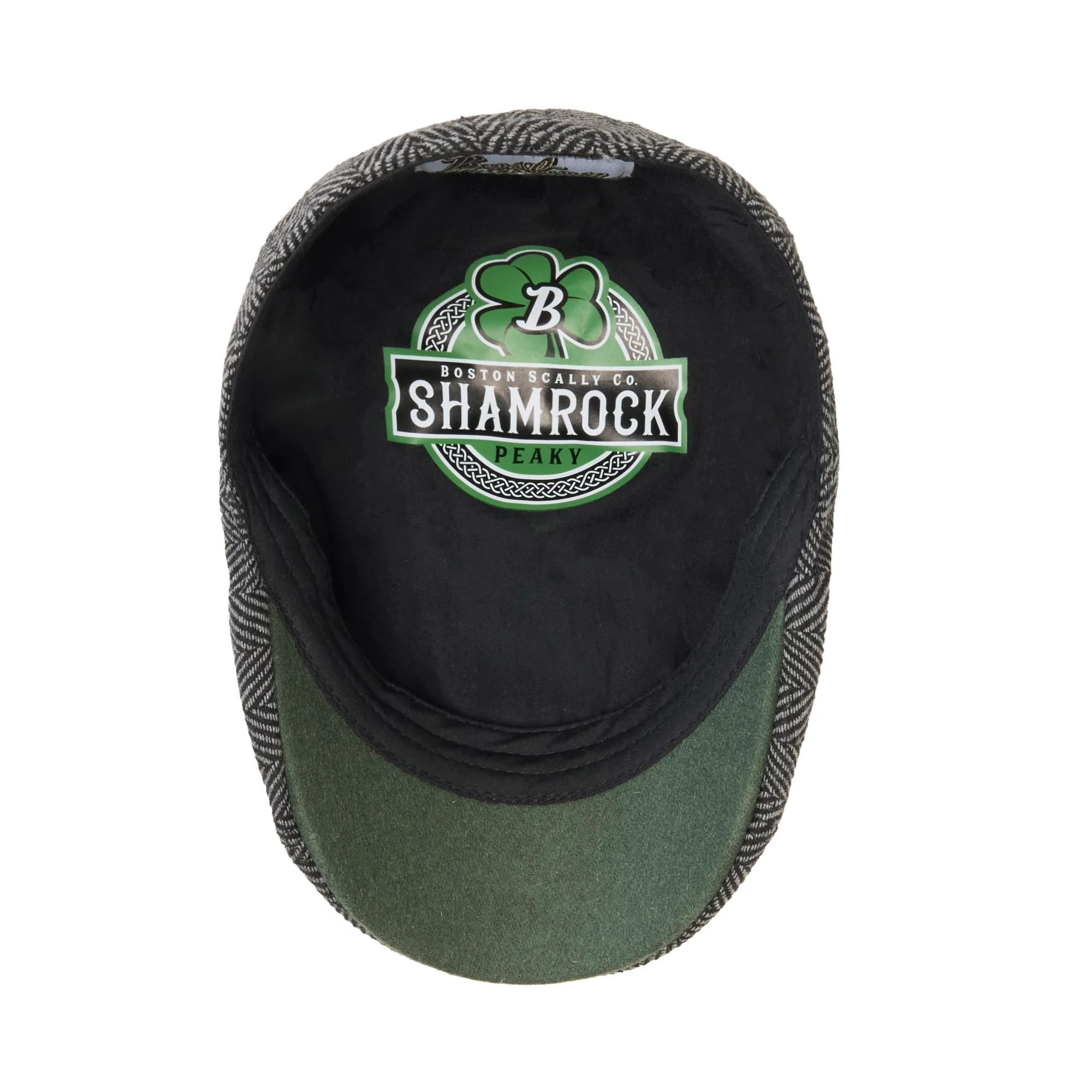 The Shamrock Peaky Boston Scally Cap - Grey Herringbone - Image 2