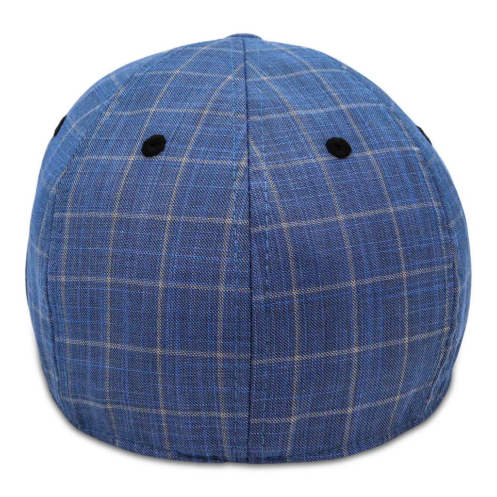 The 8-Panel Plaid Trainer Boston Scally Cap - Steel Blue Plaid - Image 7