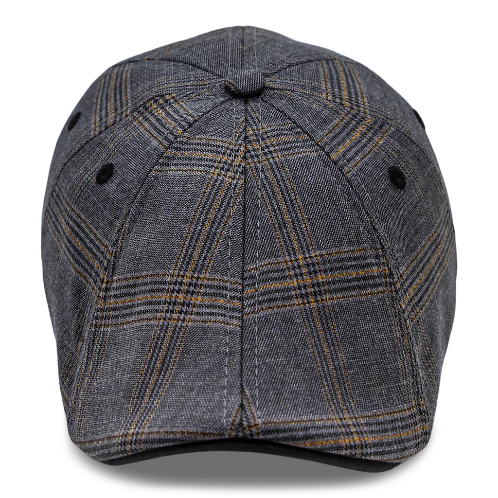 The 8-Panel Plaid Trainer Boston Scally Cap - Iron Grey Plaid - Image 4
