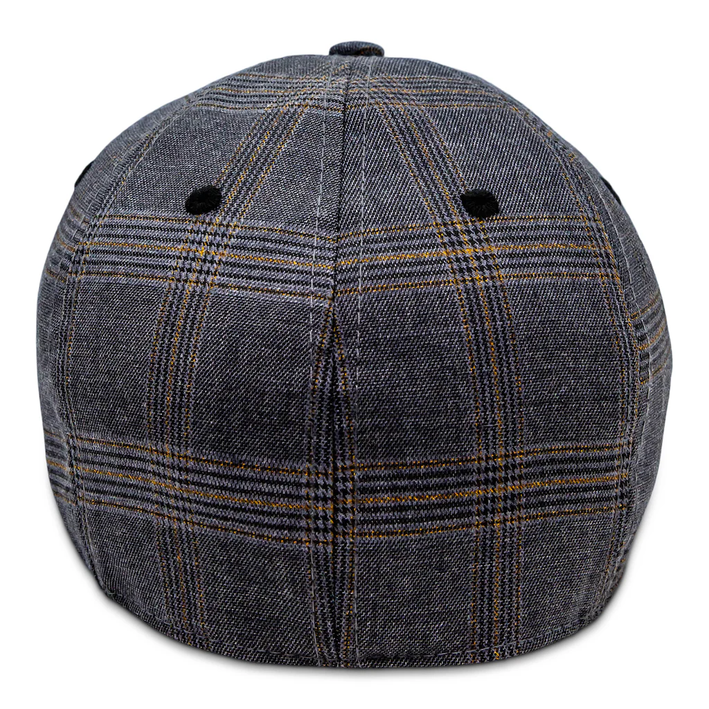 The 8-Panel Plaid Trainer Boston Scally Cap - Iron Grey Plaid - Image 7
