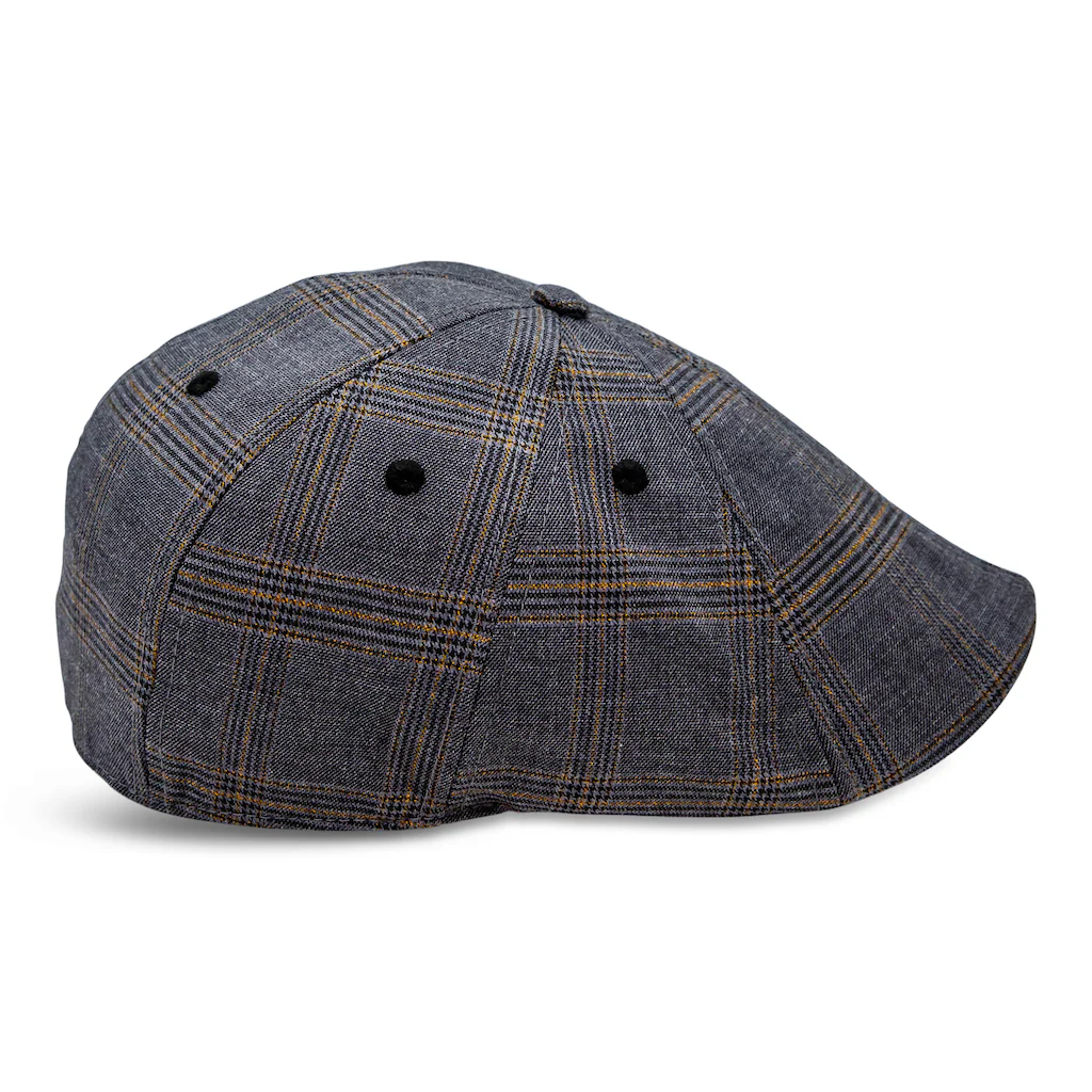 The 8-Panel Plaid Trainer Boston Scally Cap - Iron Grey Plaid - Image 8