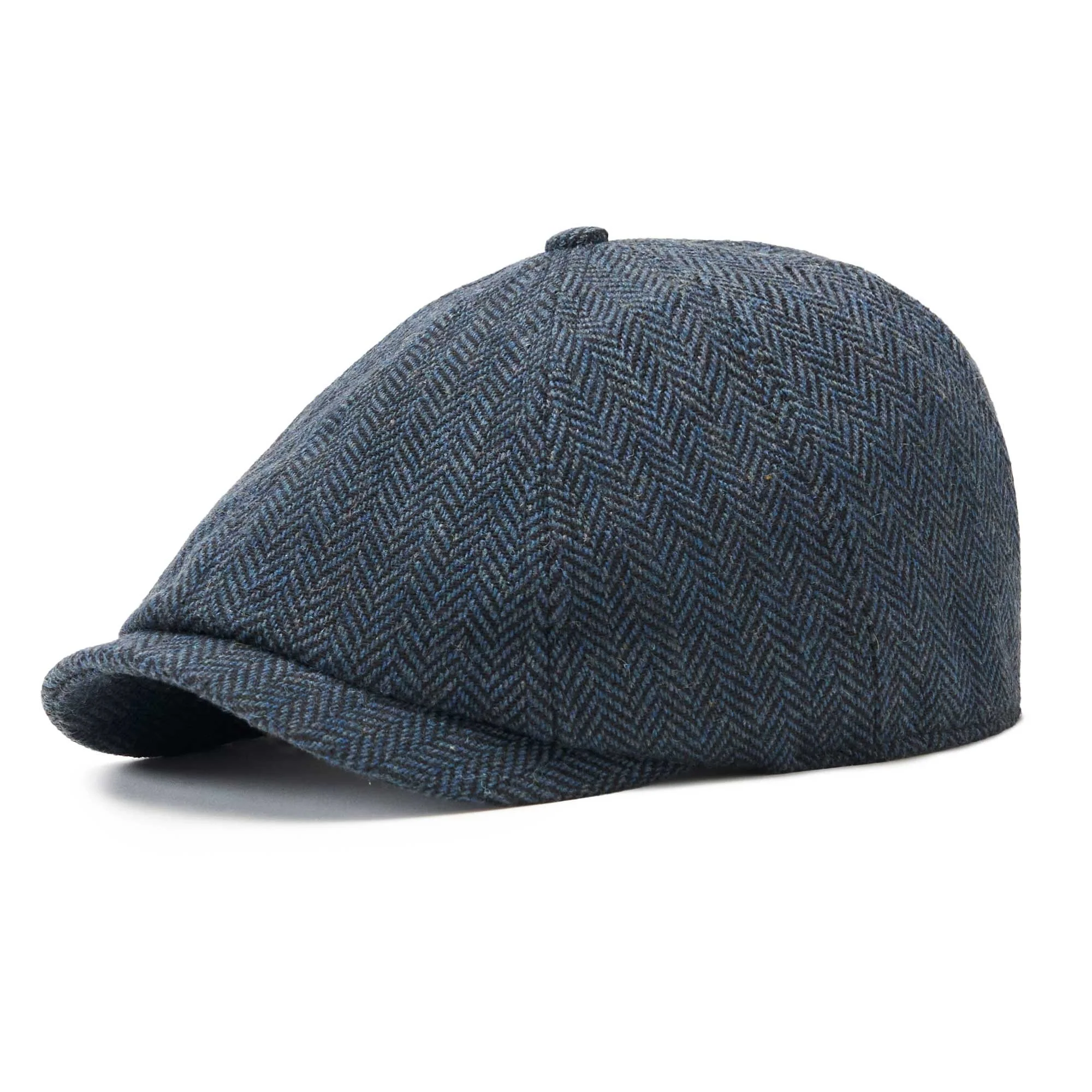 The Baker Boy Boston Scally Cap - Patriot Blue Herringbone - Image 3