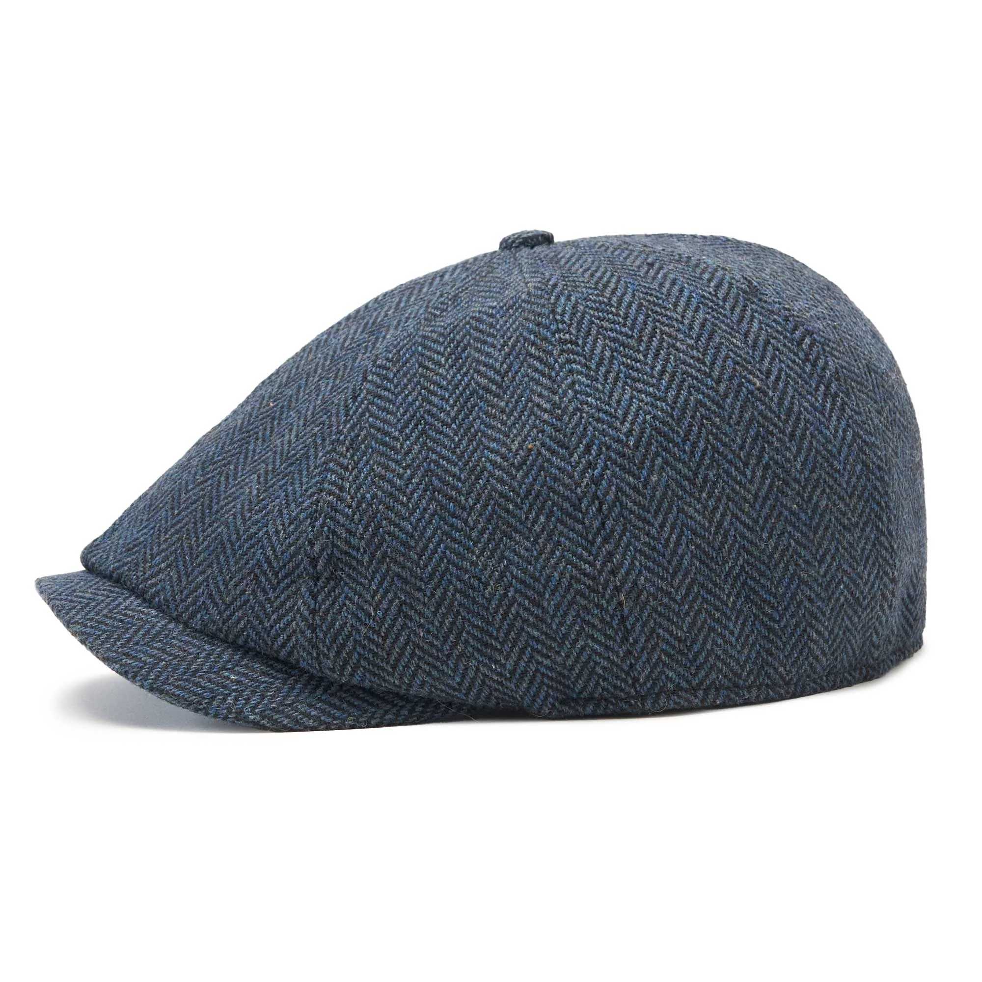 The Baker Boy Boston Scally Cap - Patriot Blue Herringbone - Image 7
