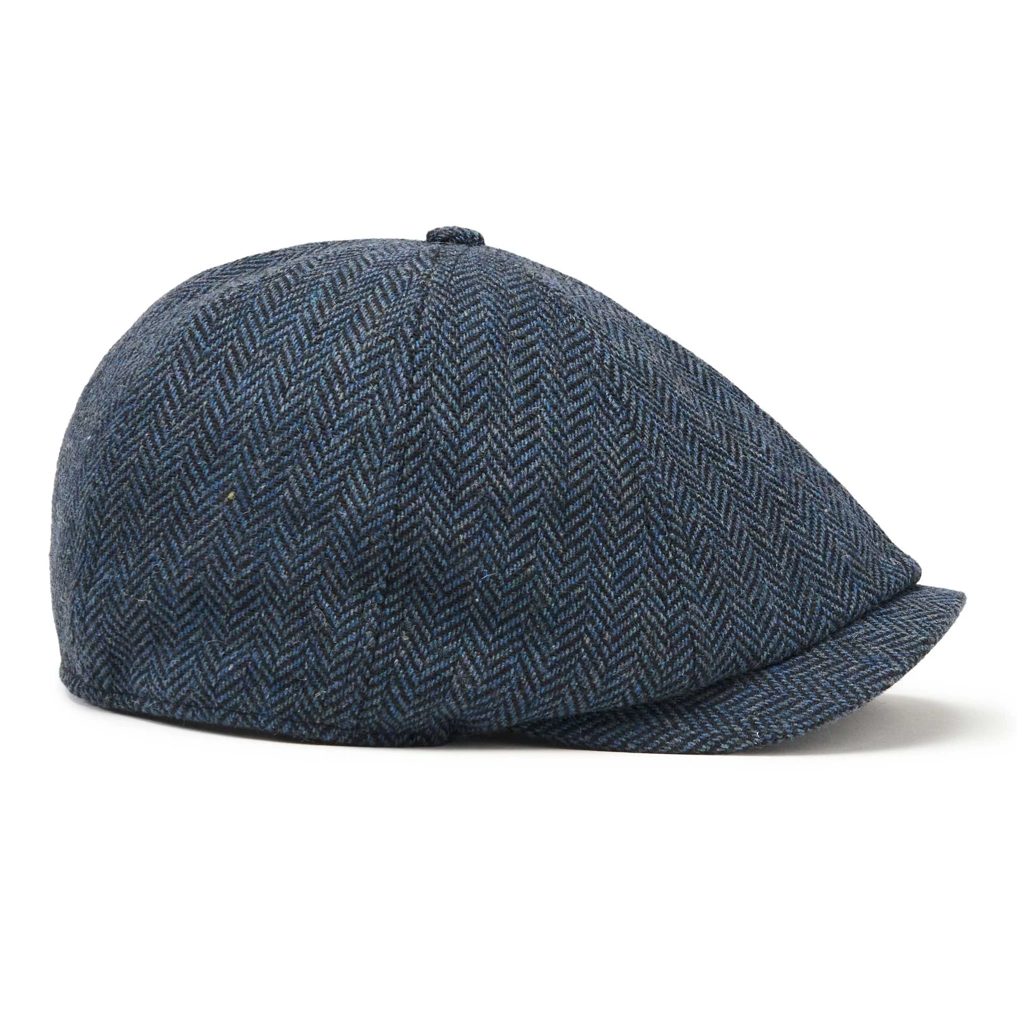 The Baker Boy Boston Scally Cap - Patriot Blue Herringbone - Image 8