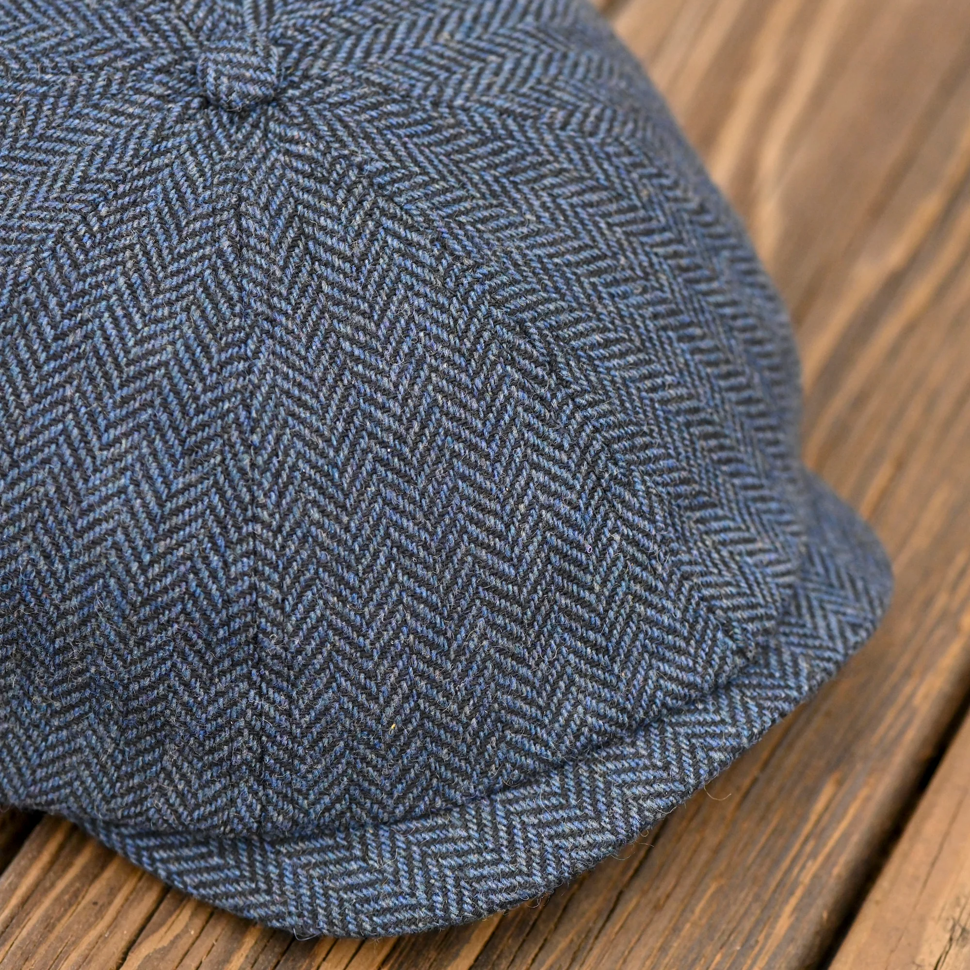 The Baker Boy Boston Scally Cap - Patriot Blue Herringbone - Image 9