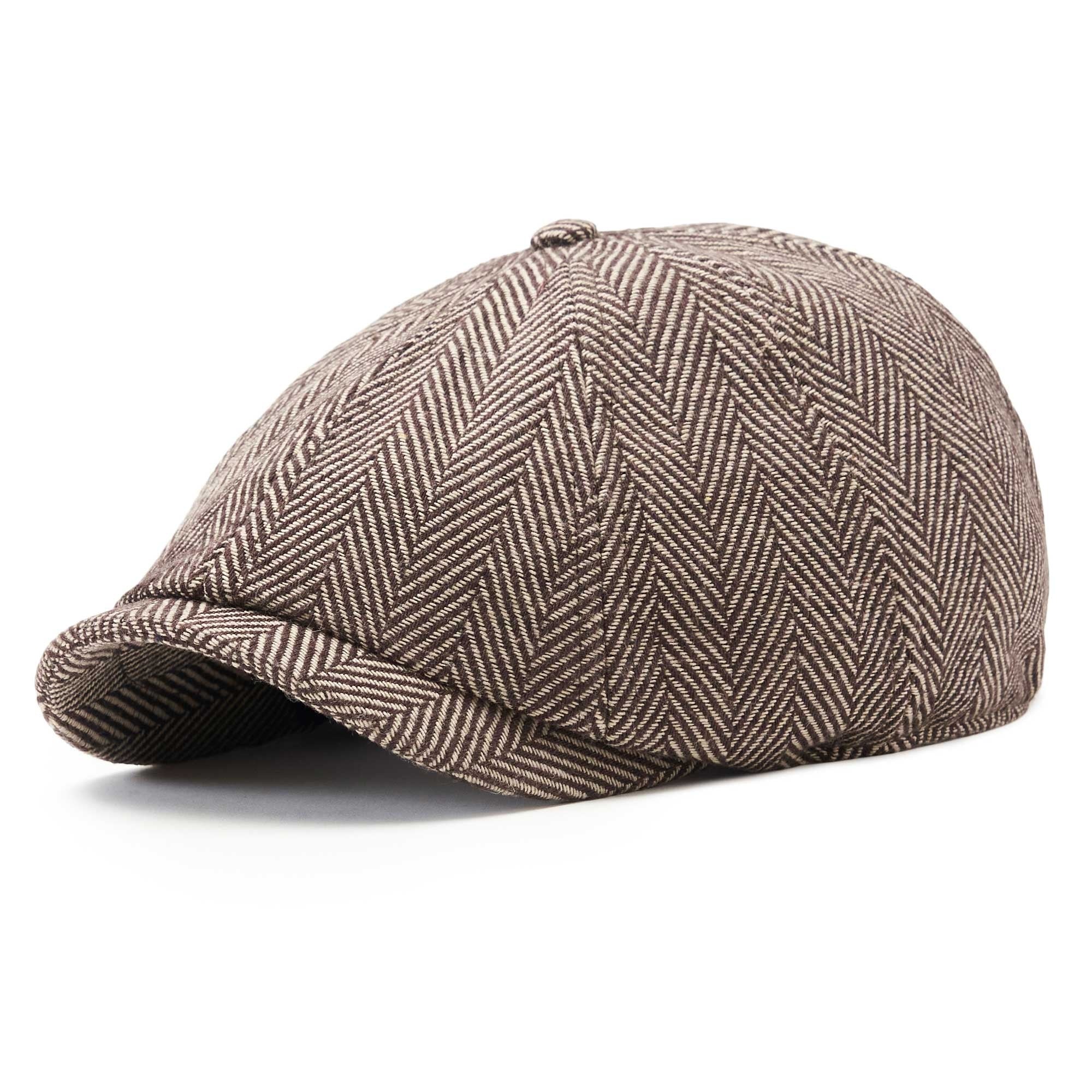 The Baker Boy Boston Scally Cap - Brown Herringbone - Image 3