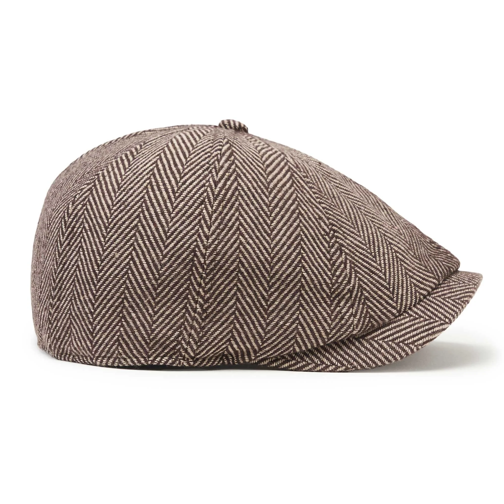 The Baker Boy Boston Scally Cap - Brown Herringbone - Image 8