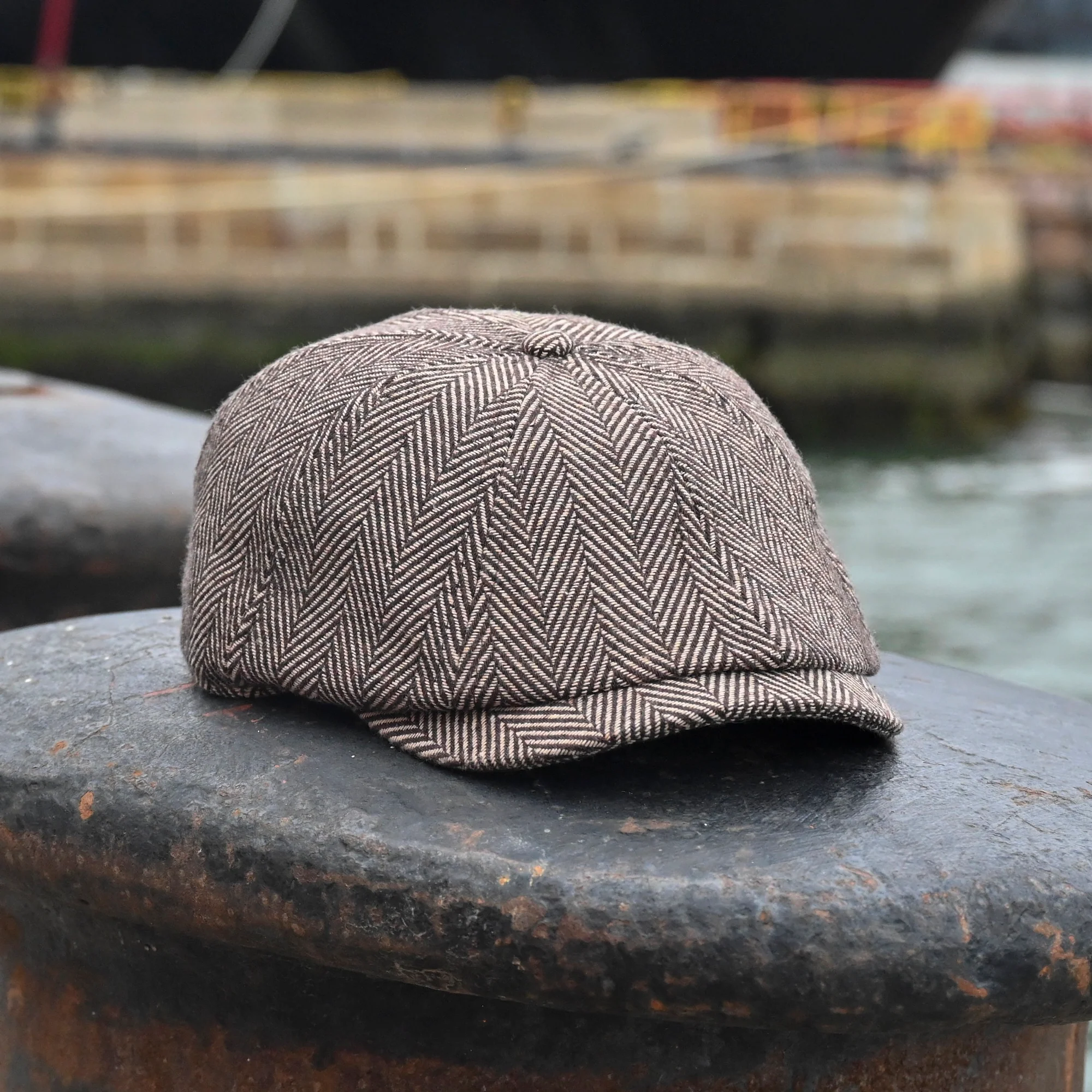 The Baker Boy Boston Scally Cap - Brown Herringbone - Image 9