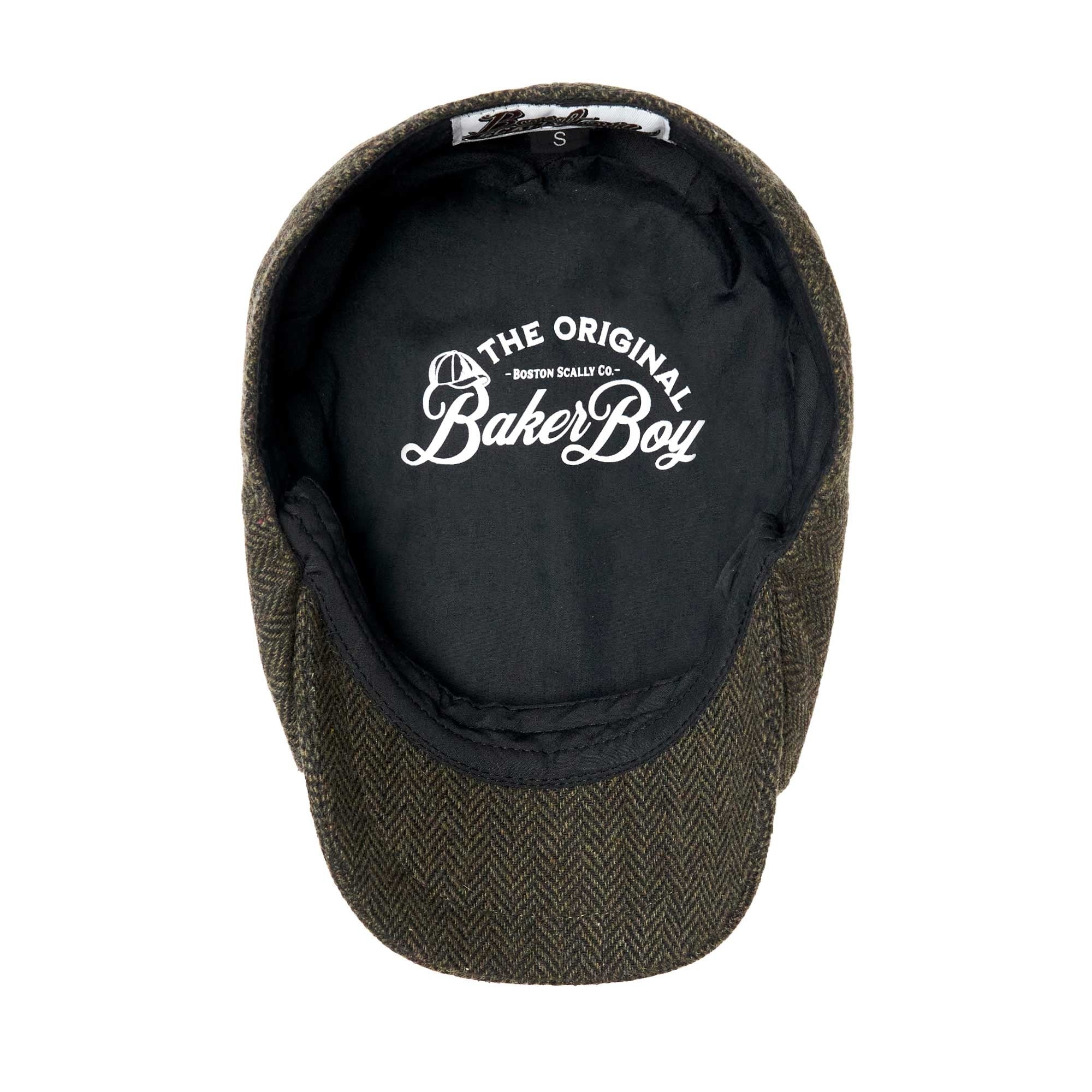 The Baker Boy Boston Scally Cap - Dark Olive Herringbone - Image 3
