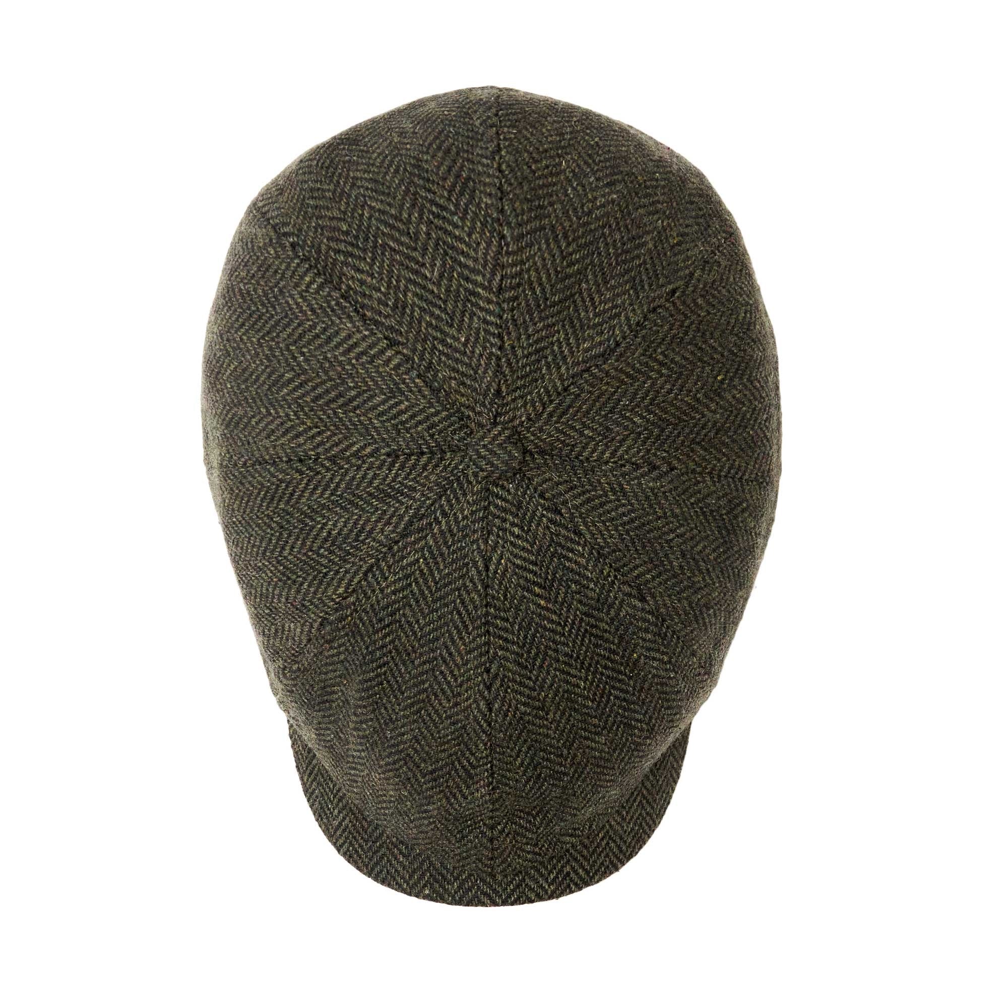 The Baker Boy Boston Scally Cap - Dark Olive Herringbone - Image 7