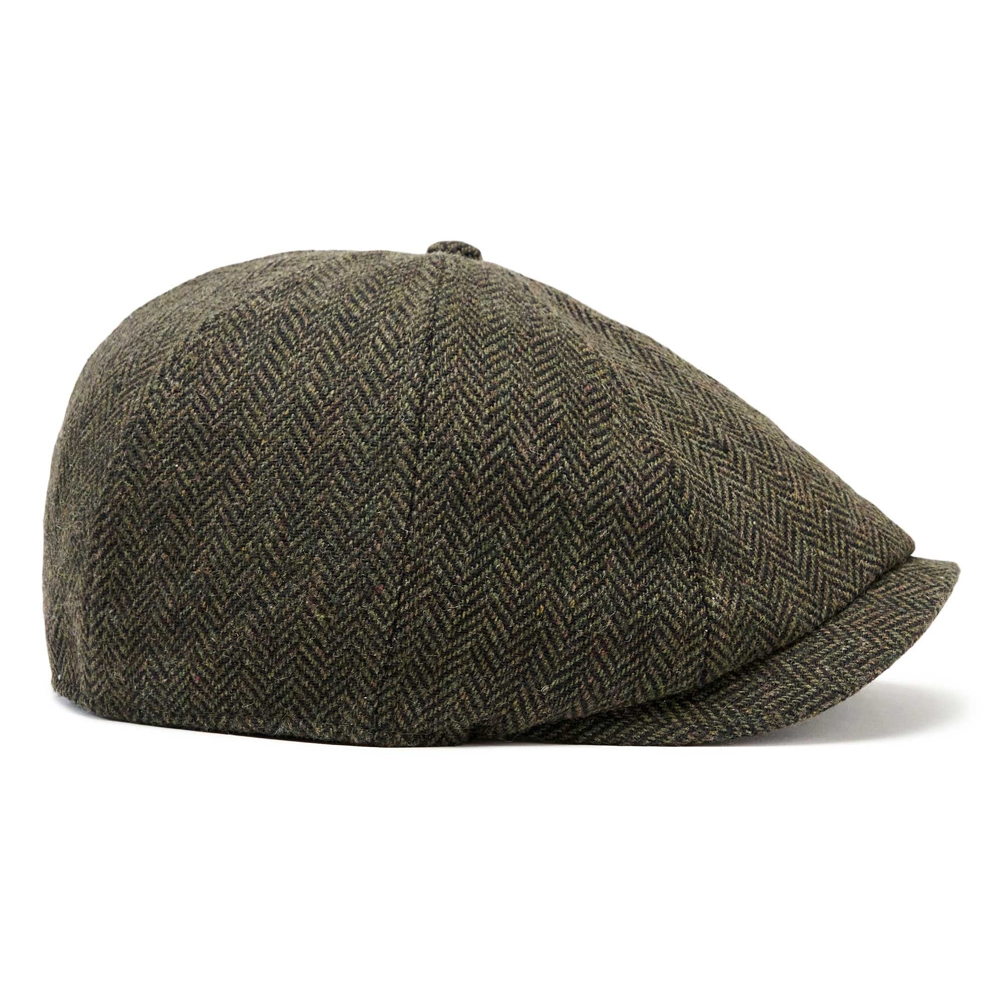 The Baker Boy Boston Scally Cap - Dark Olive Herringbone - Image 9