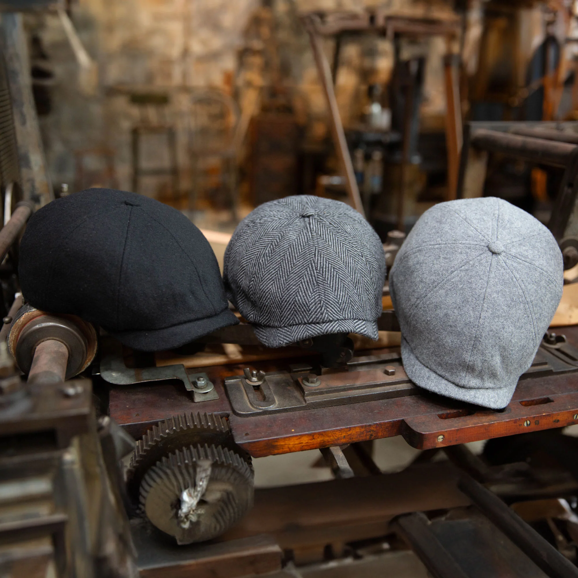 The Baker Boy Boston Scally Cap - Grey Herringbone - Image 11