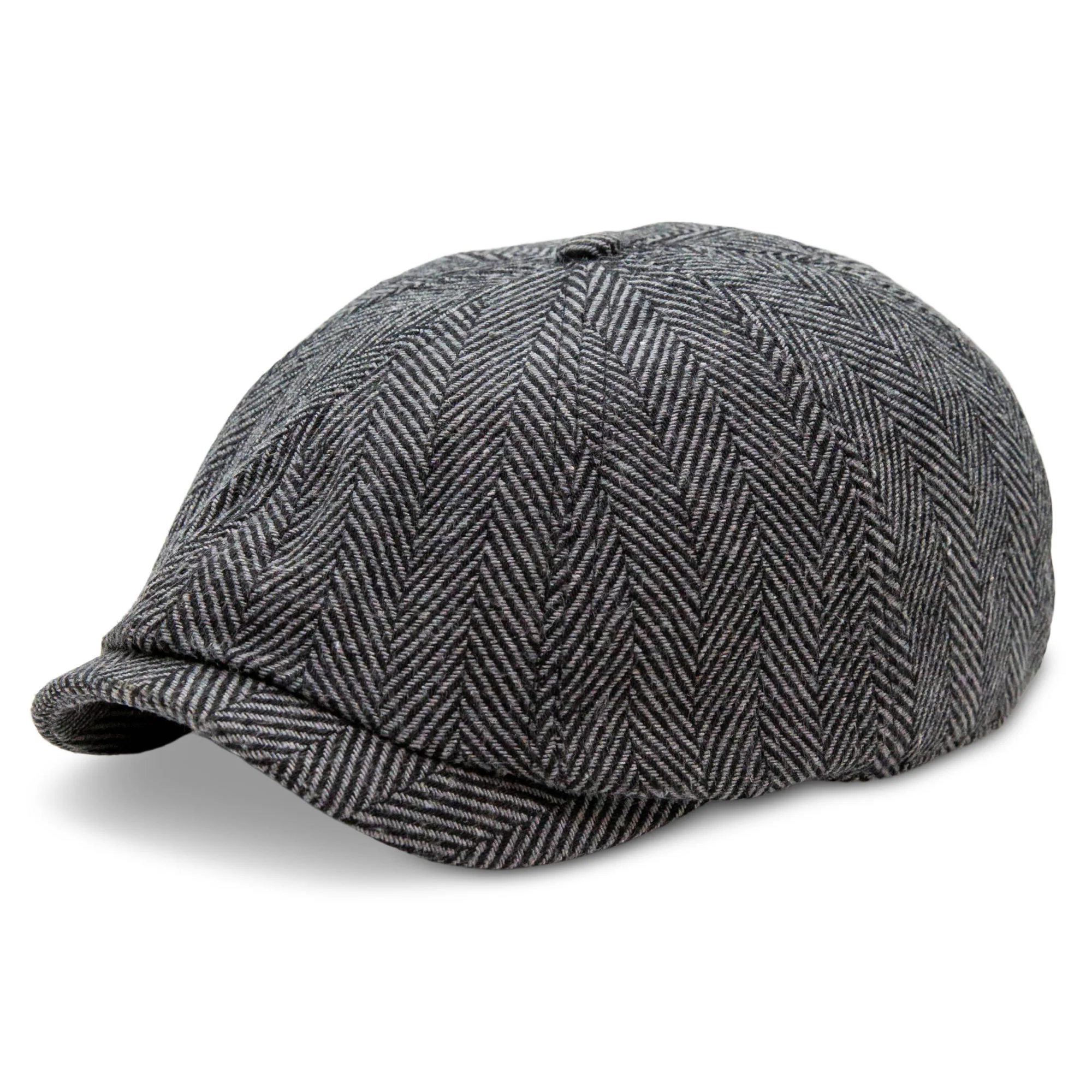 The Baker Boy Boston Scally Cap - Grey Herringbone - Image 4